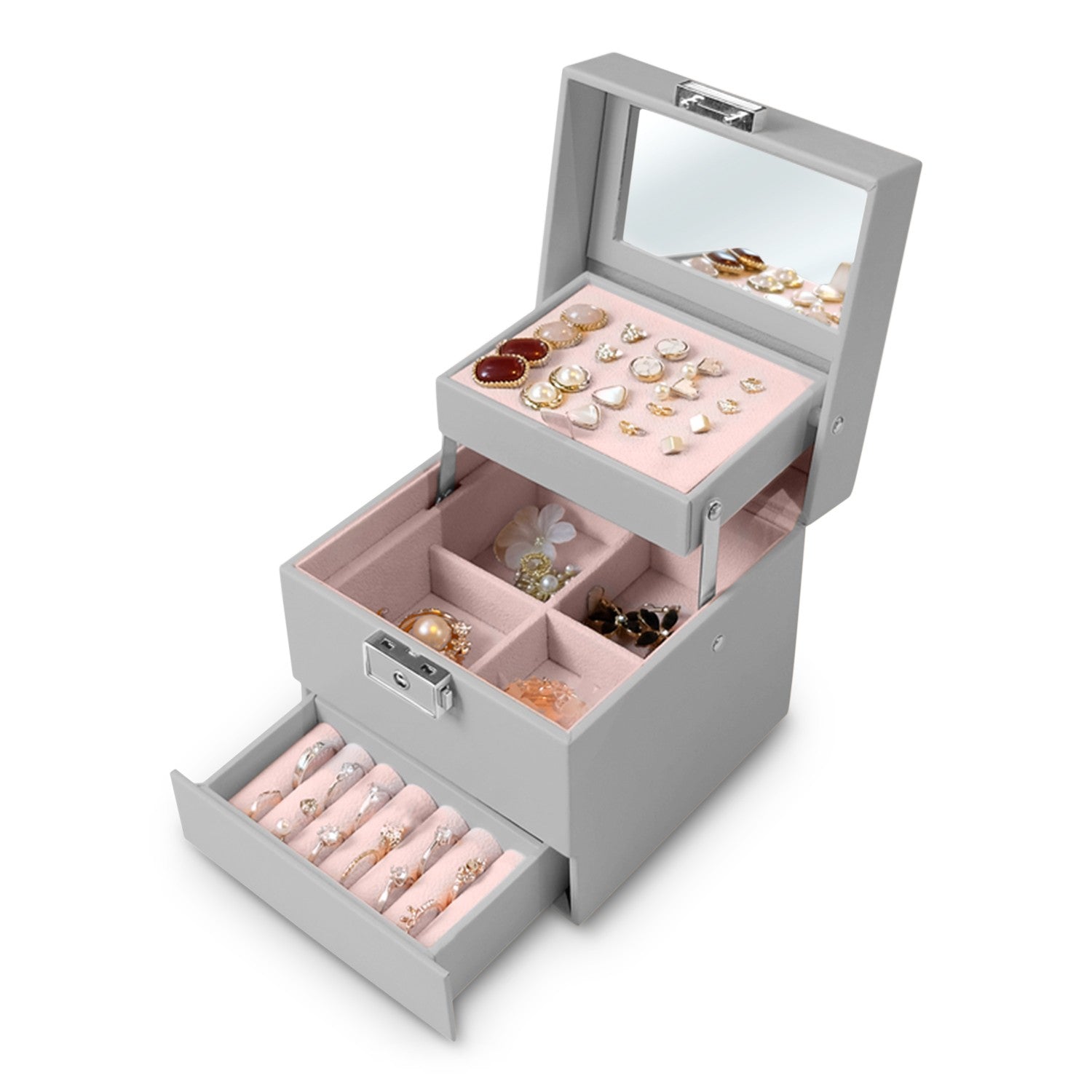 Juvelyrinė dėžutė MS-703 Massido - pilka