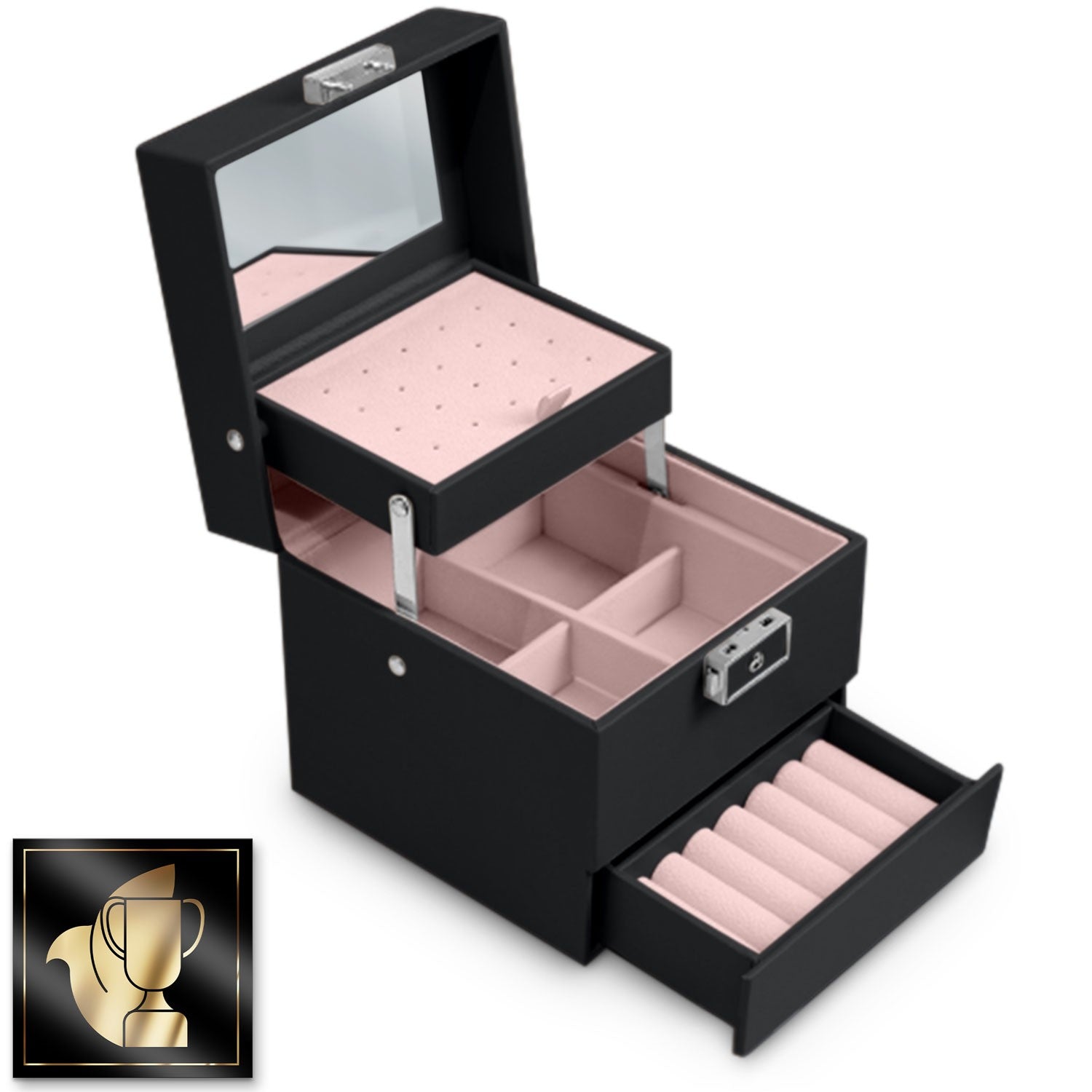 Juvelyrinė dėžutė MS-703 Massido - juoda