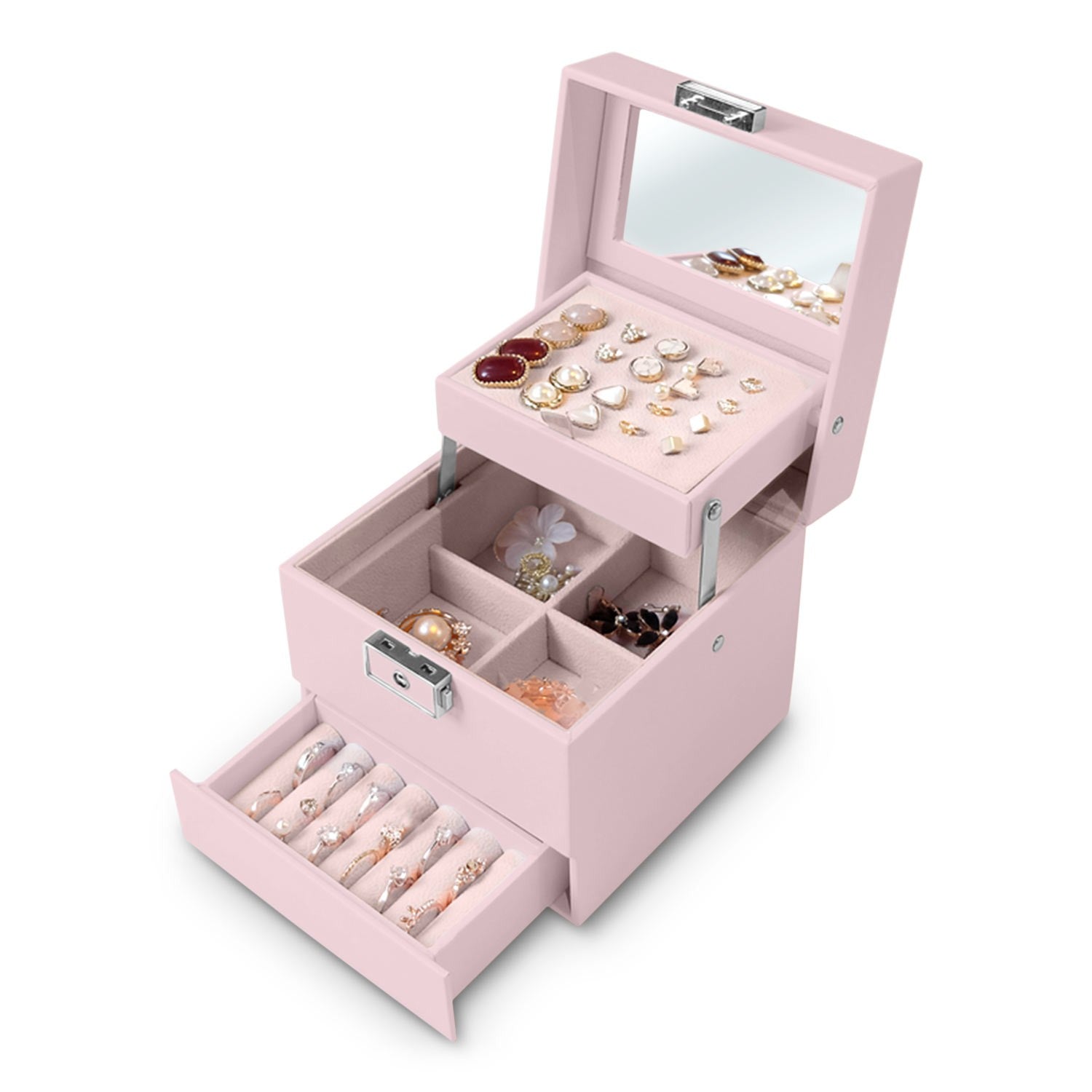 Juvelyrinė dėžutė MS-703 Massido - rožinė