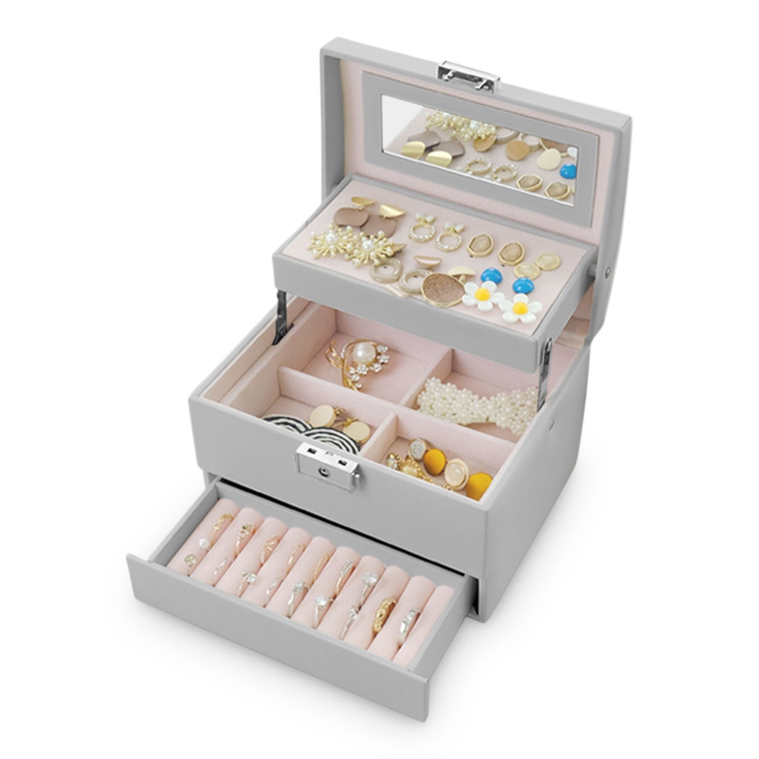 Juvelyrinė dėžutė MS-704 Massido - pilka