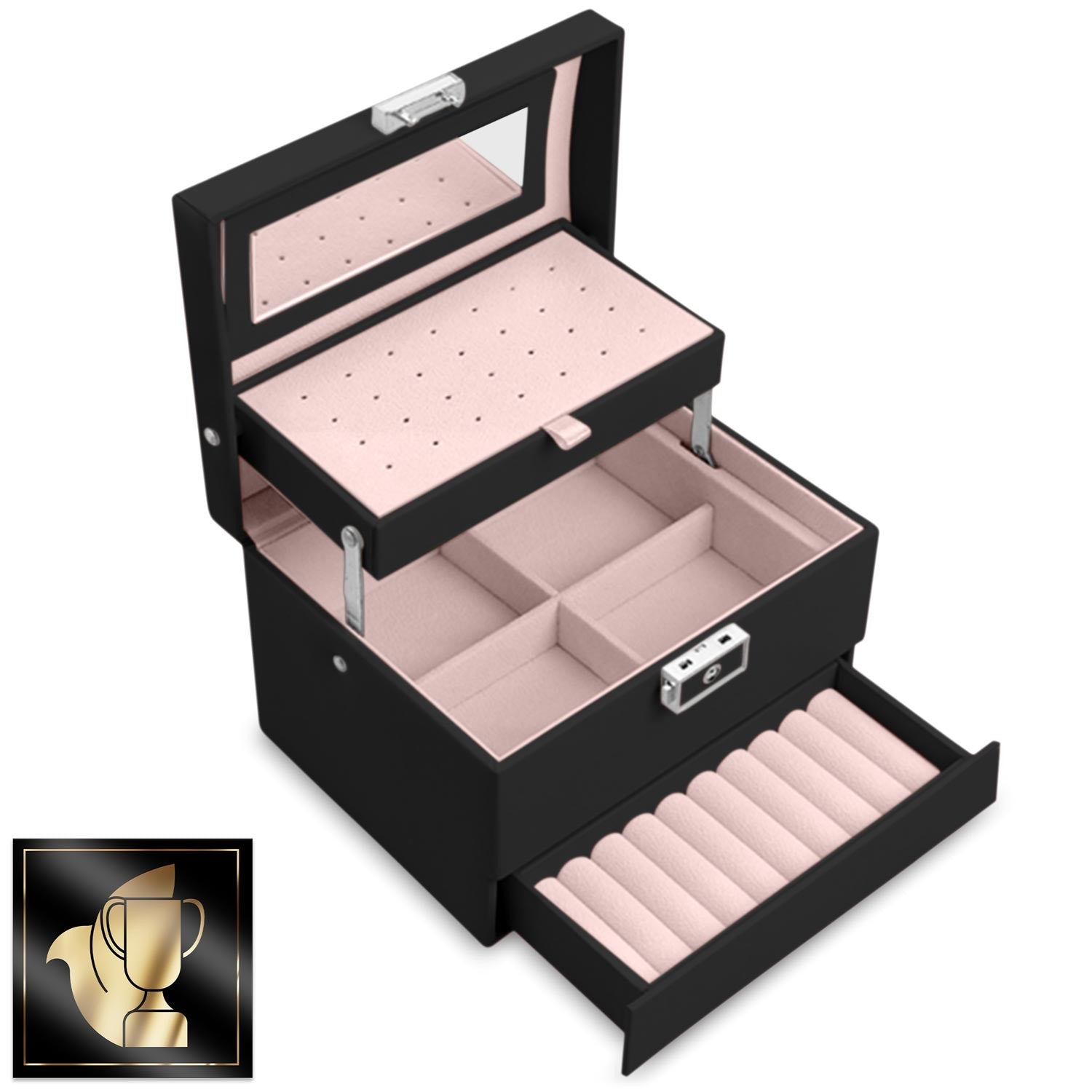 Juvelyrinė dėžutė MS-704 Massido - juoda