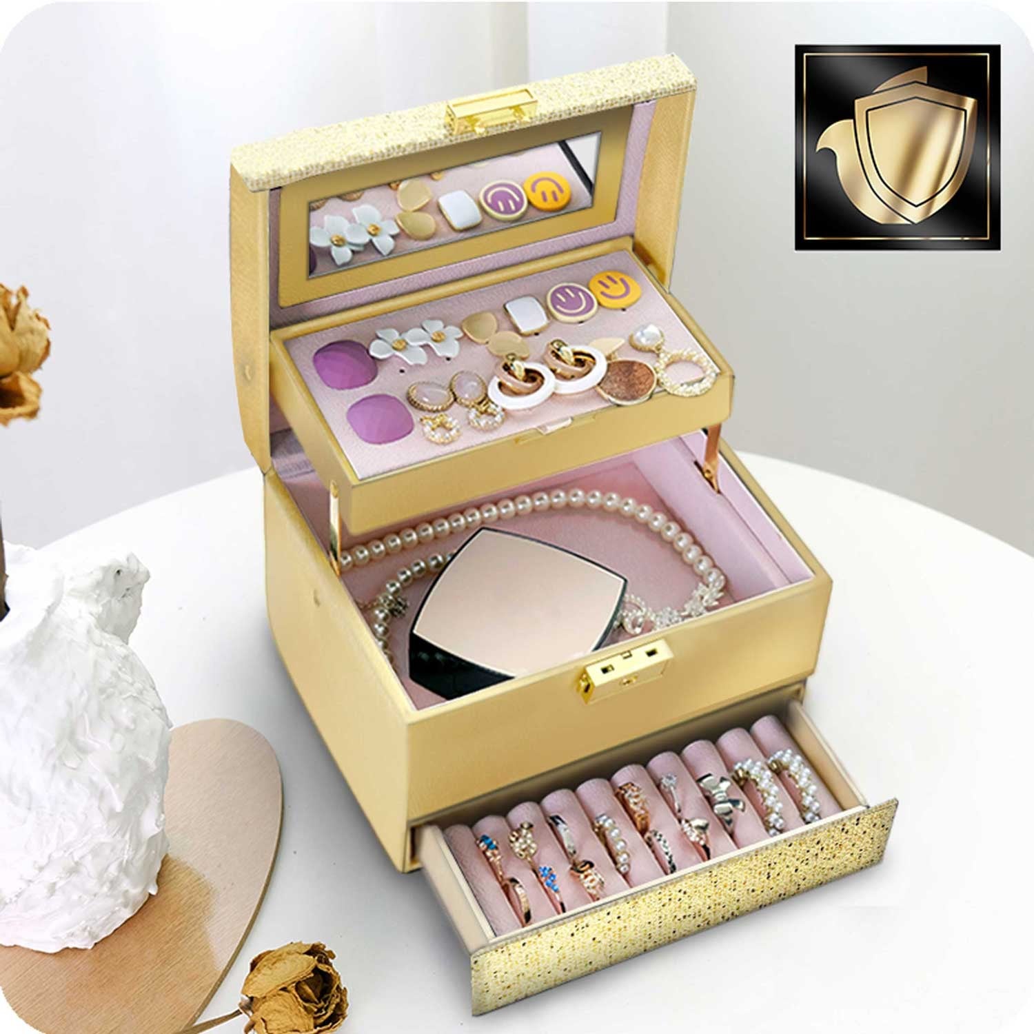 Juvelyrinė dėžutė MS-705 Massido - aukso