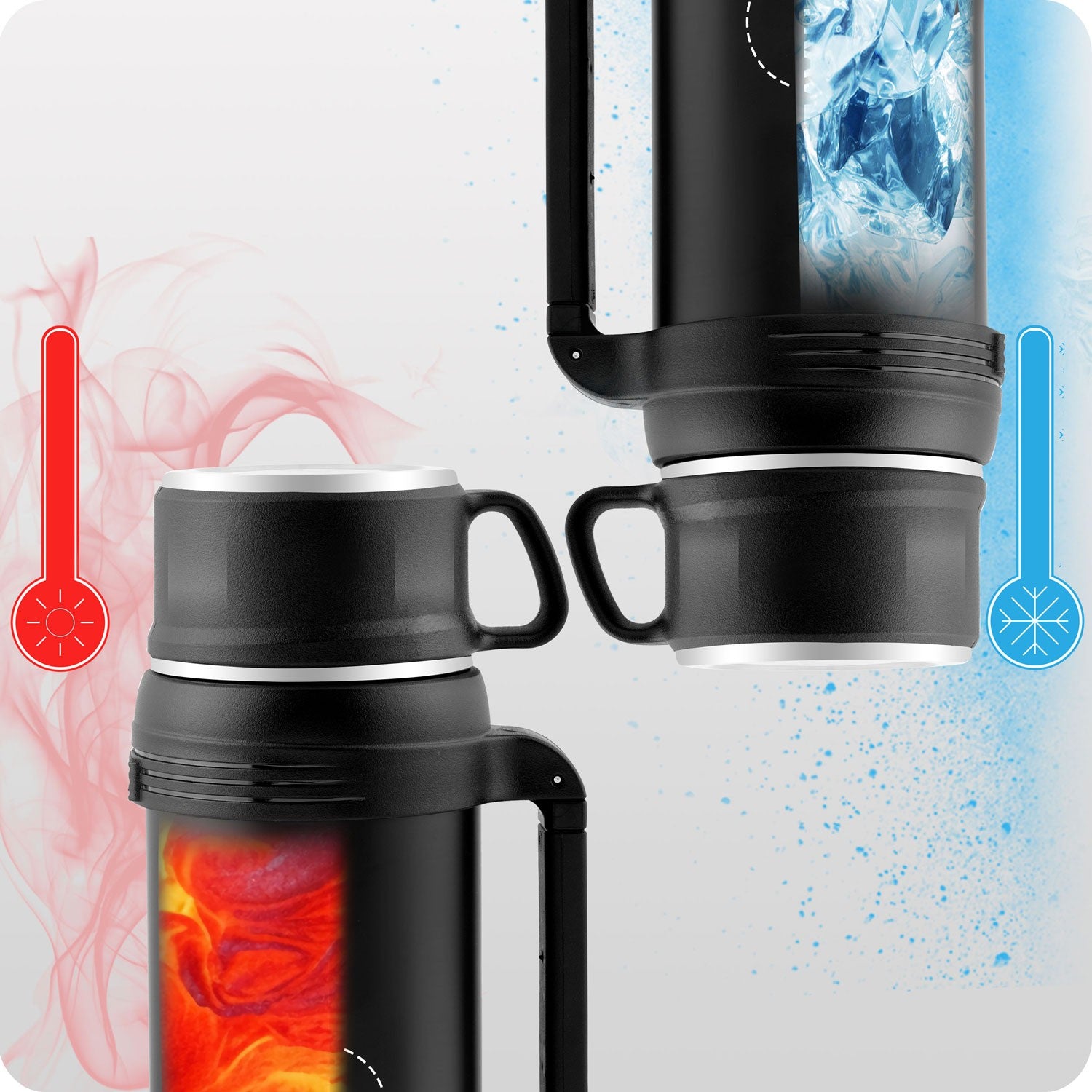 1500 ml vakuuminio termo BD-781 juoda