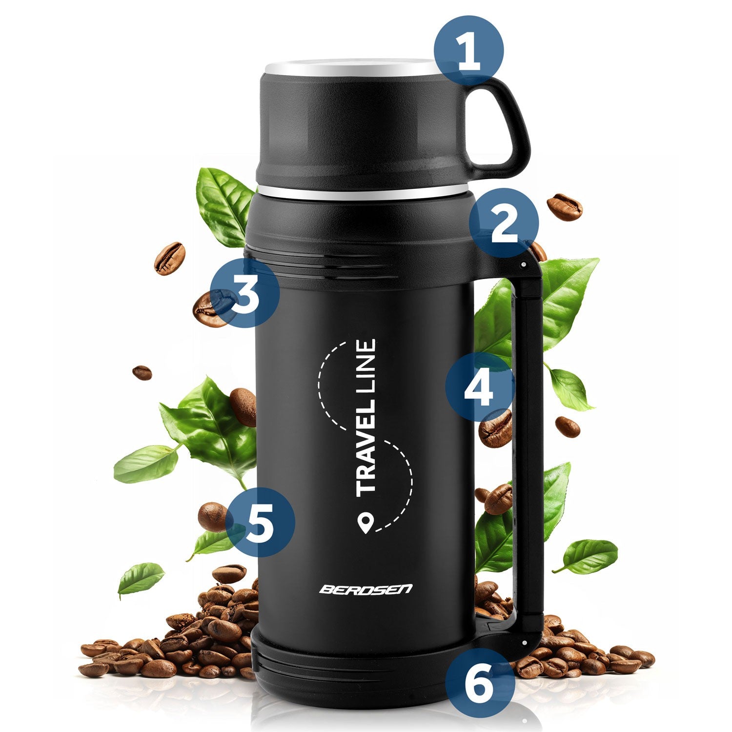 1500 ml vakuuminio termo BD-781 juoda