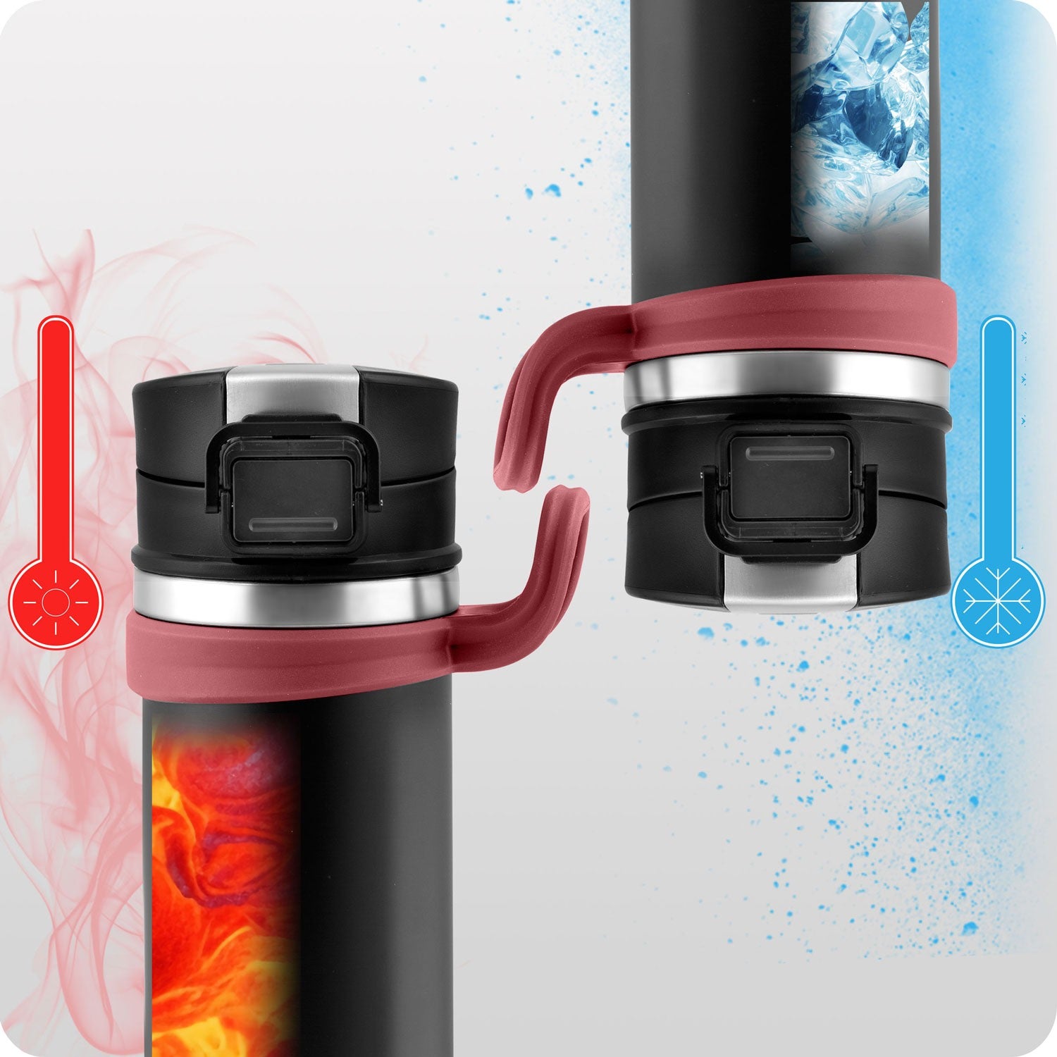 Vacuum thermos 450 ml BD-783 juoda