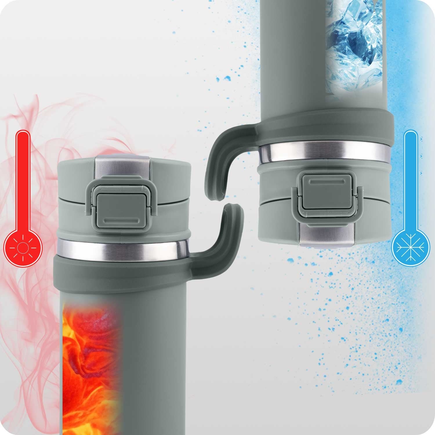 Vacuum thermos 450 ml BD-783 pilkas