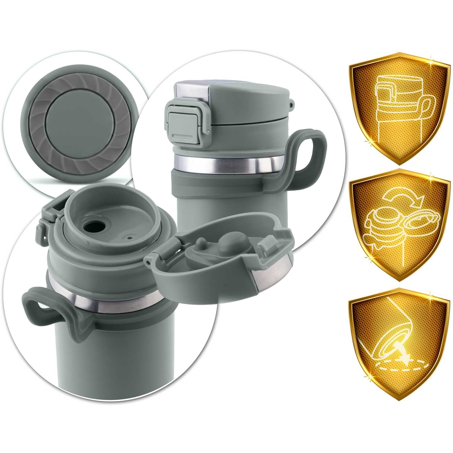 Vacuum thermos 450 ml BD-783 pilkas