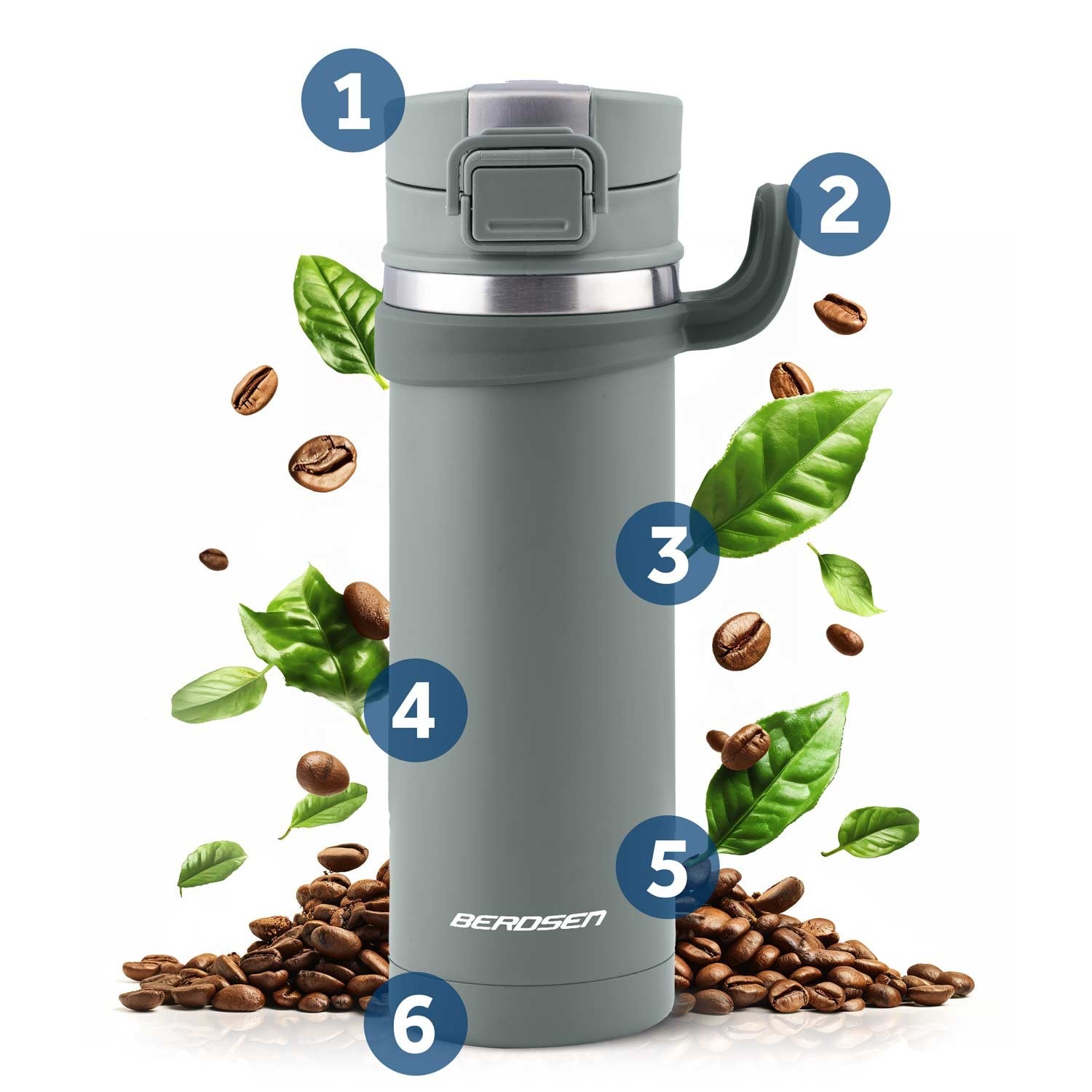 Vacuum thermos 450 ml BD-783 pilkas