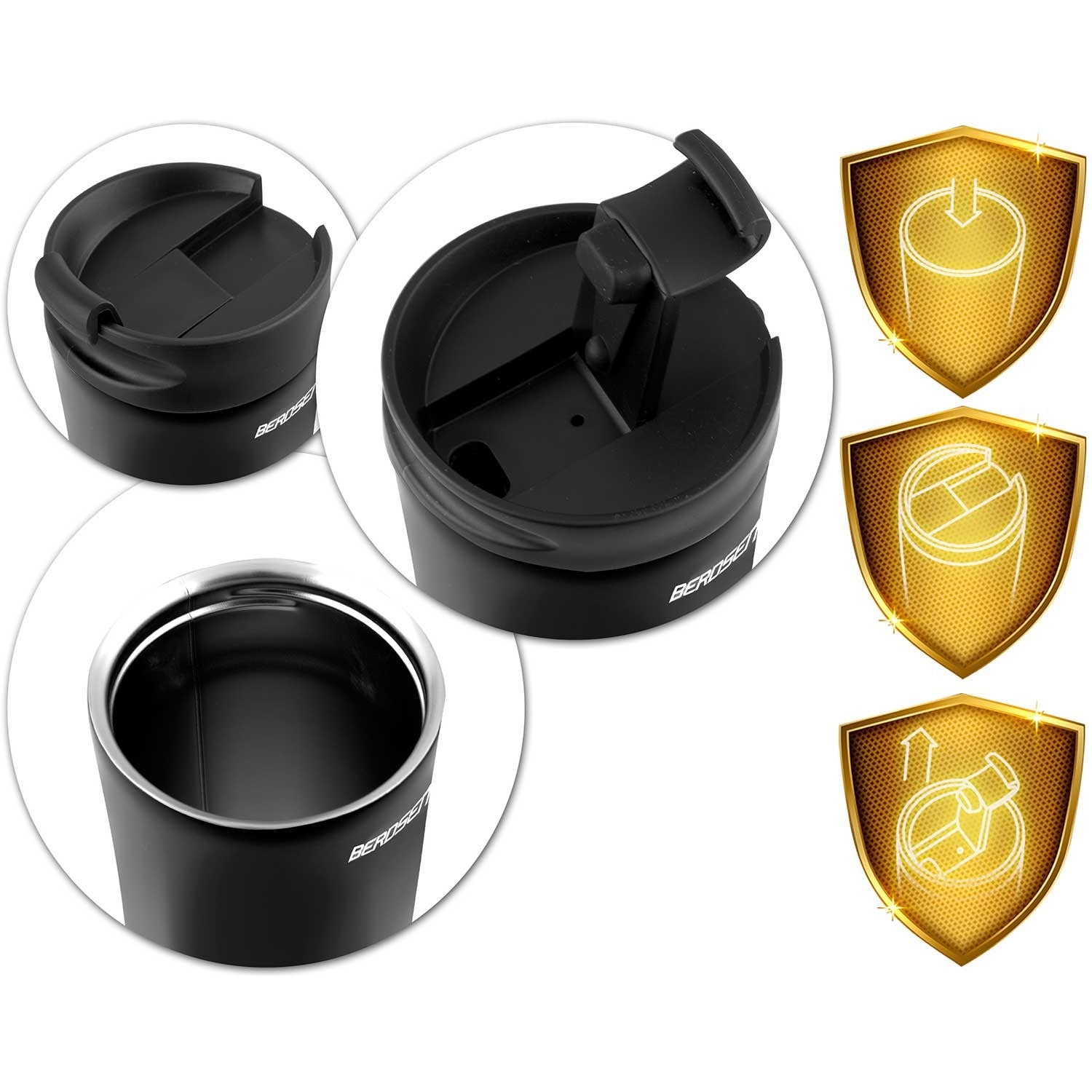 Vacuum thermos 470 ml BD-785 juoda