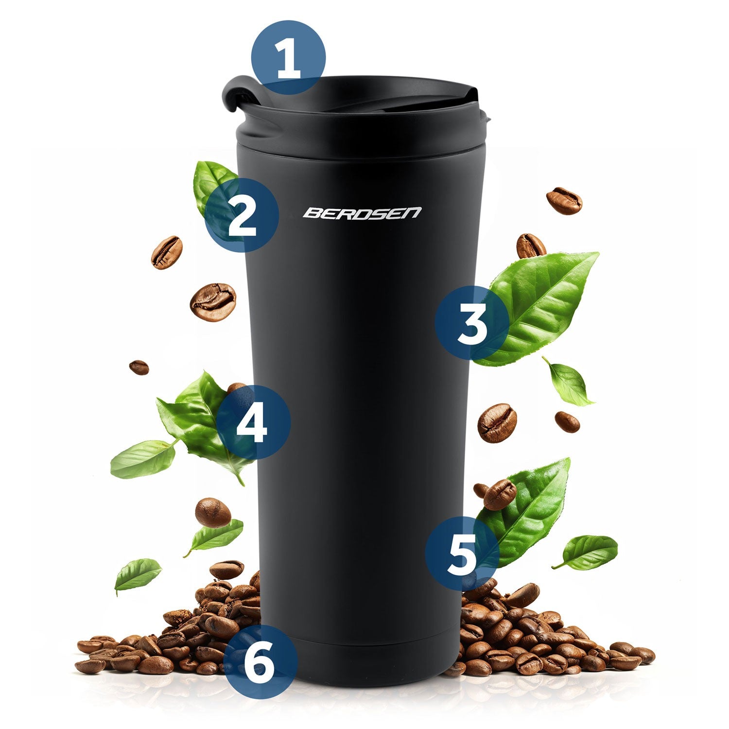 Vacuum thermos 470 ml BD-785 juoda