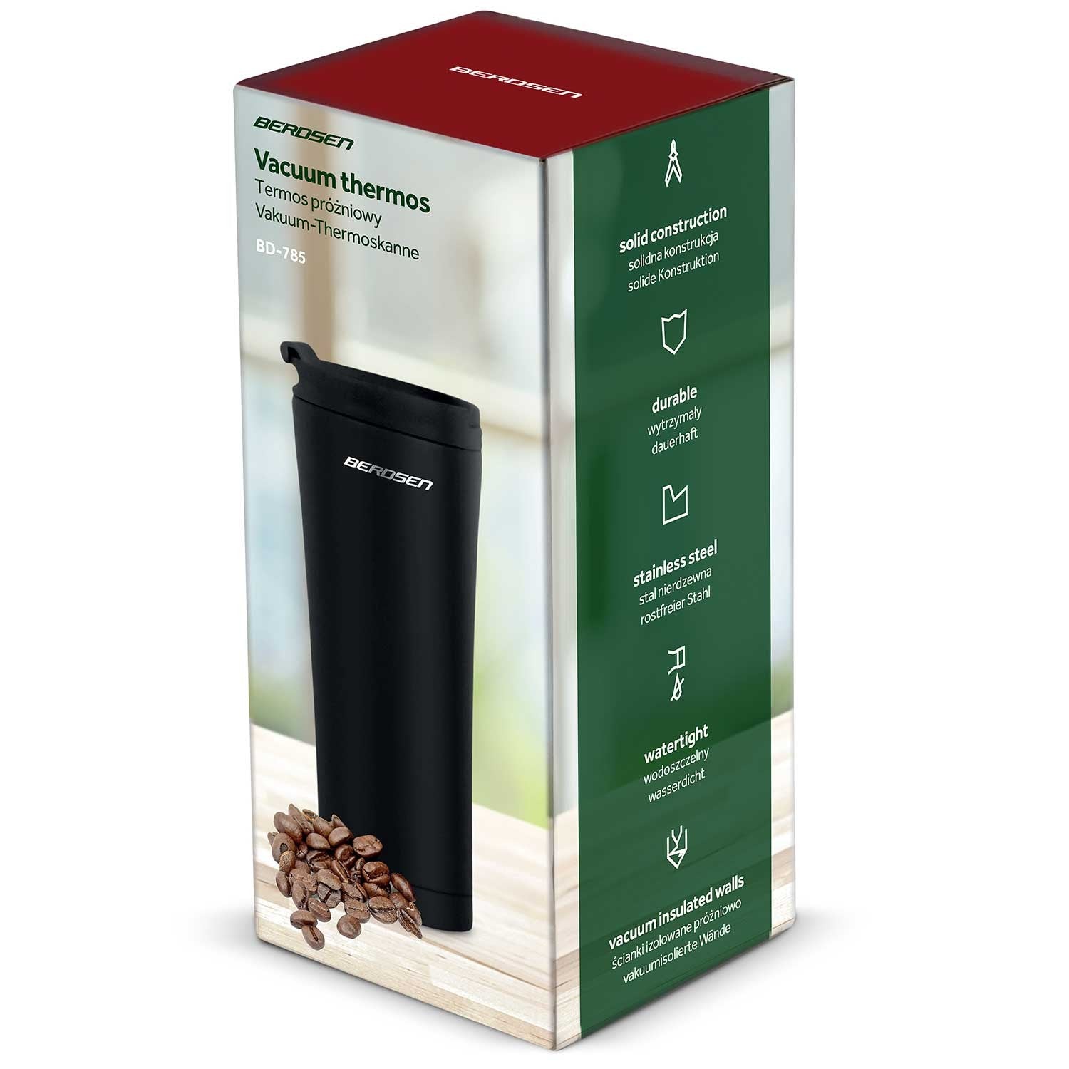 Vacuum thermos 470 ml BD-785 juoda