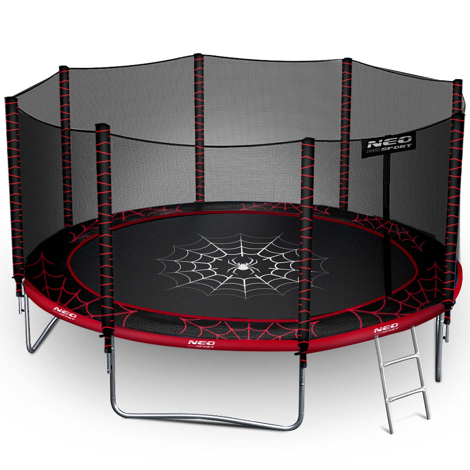 12ft/374cm sodinis batutas su išorine tinkle ir laiptais