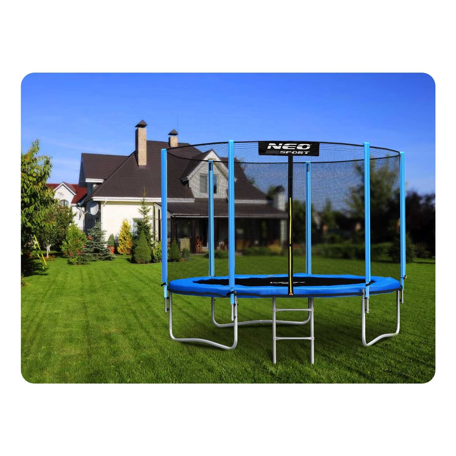 8ft/252cm sodo batutas su išorine tinkle ir Neo-Sport laiptais