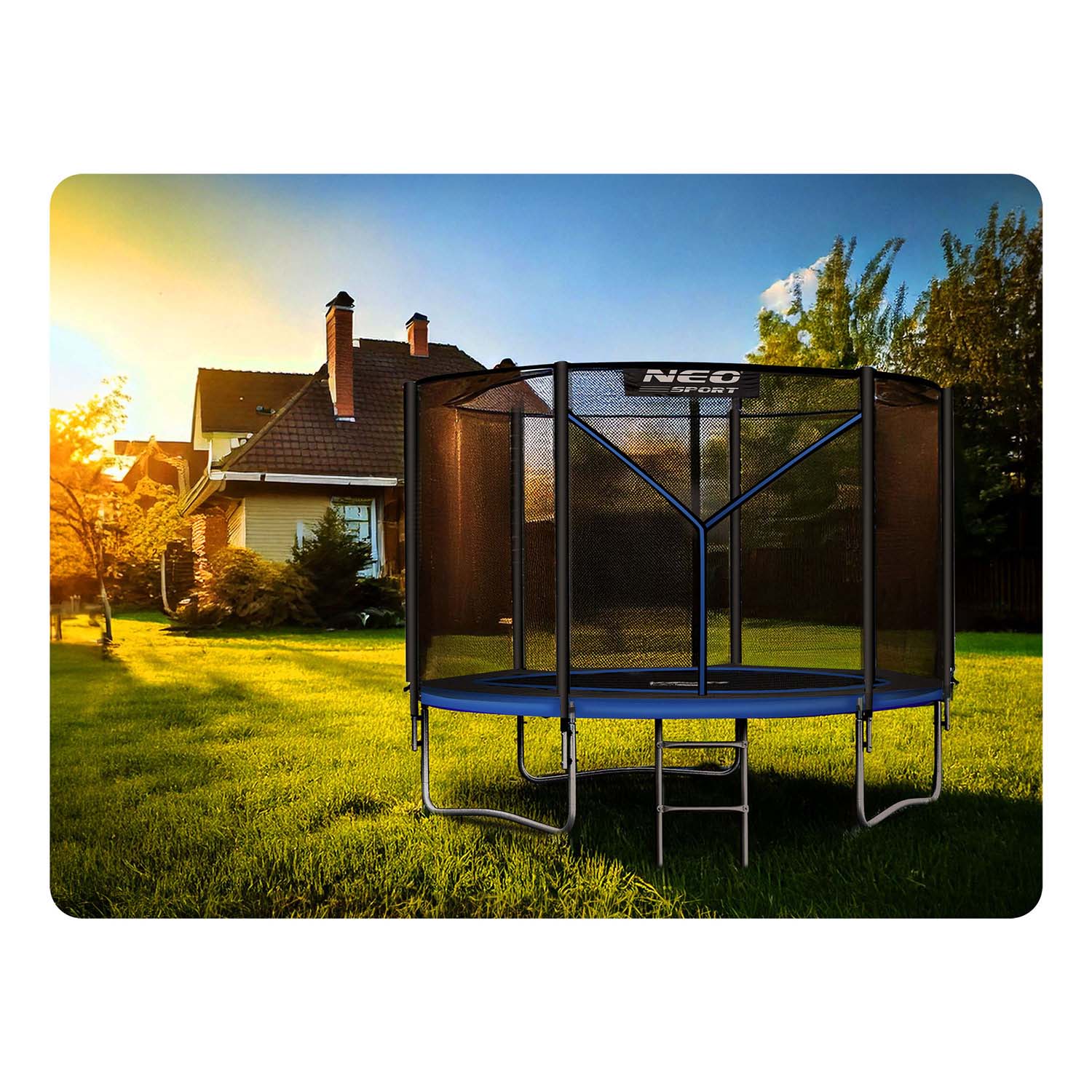 8ft/252cm sodo batutas su išorine tinkle ir Neo-Sport laiptais