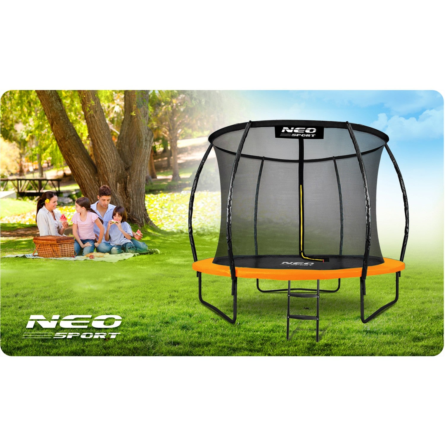 10ft/312cm profiliuotas sodo batutas su Neo-Sport tinkle