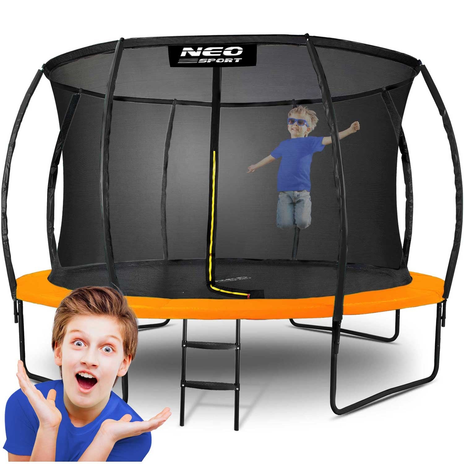 12ft/374cm profiliuotas sodo batutas su Neo-Sport vidine tinkle