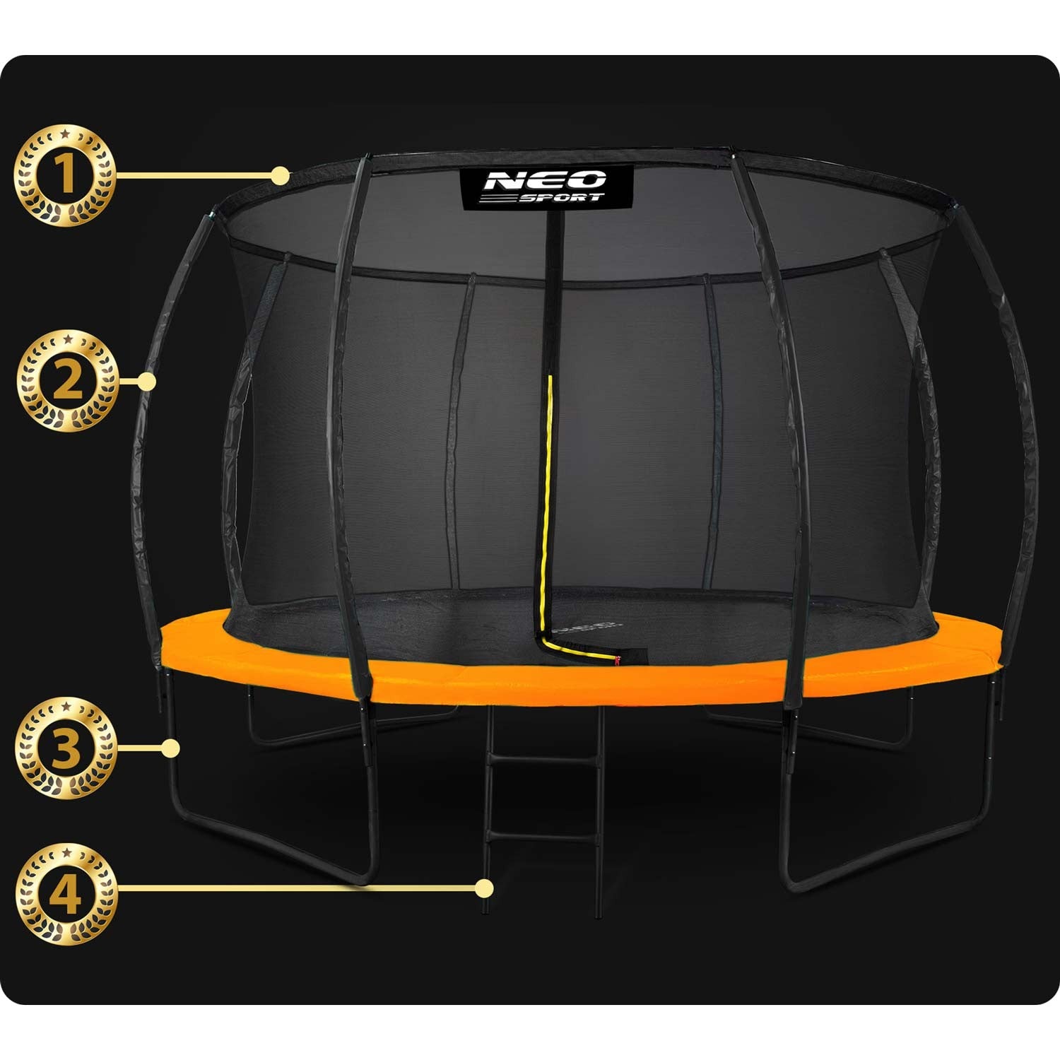 12ft/374cm profiliuotas sodo batutas su Neo-Sport vidine tinkle