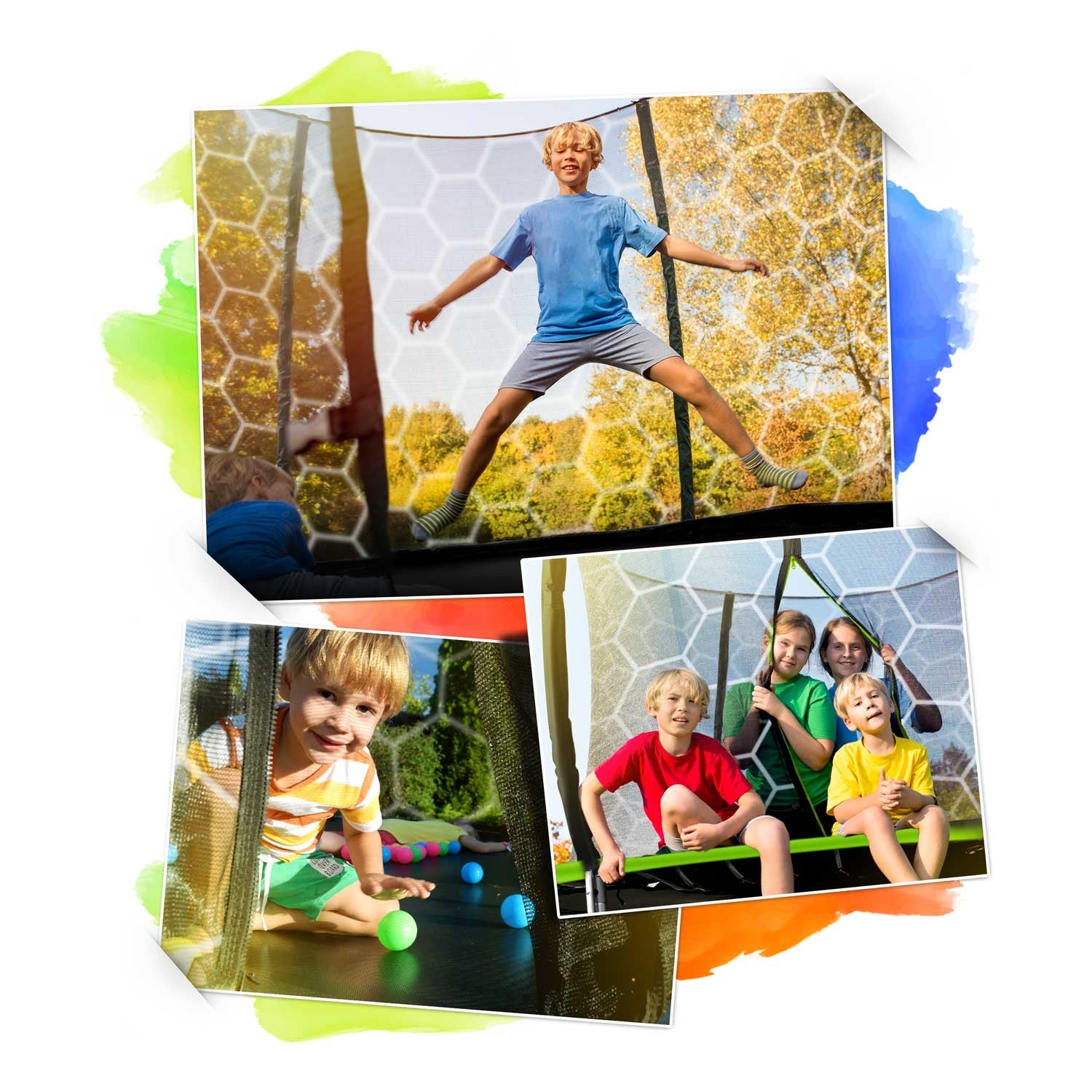 8ft/252cm profiliuotieji sodiniai batutai su Neo-Sport vidine tinkle