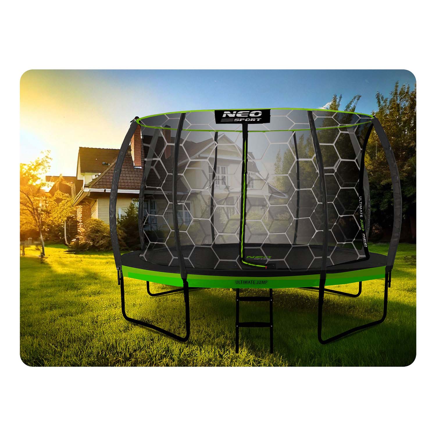 14ft/435cm profiliuotas sodo batutas su Neo-Sport tinkle