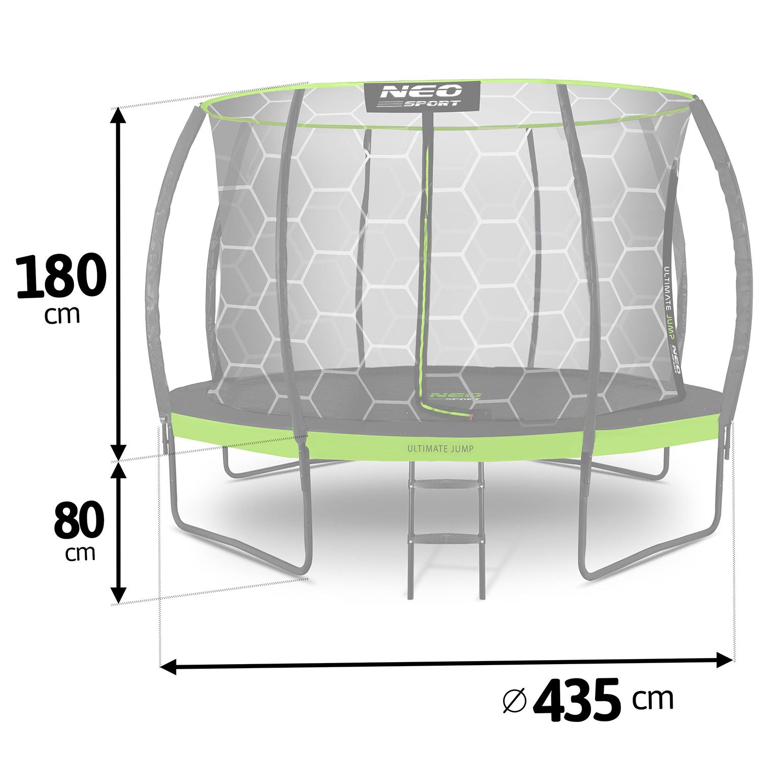 14ft/435cm profiliuotas sodo batutas su Neo-Sport tinkle