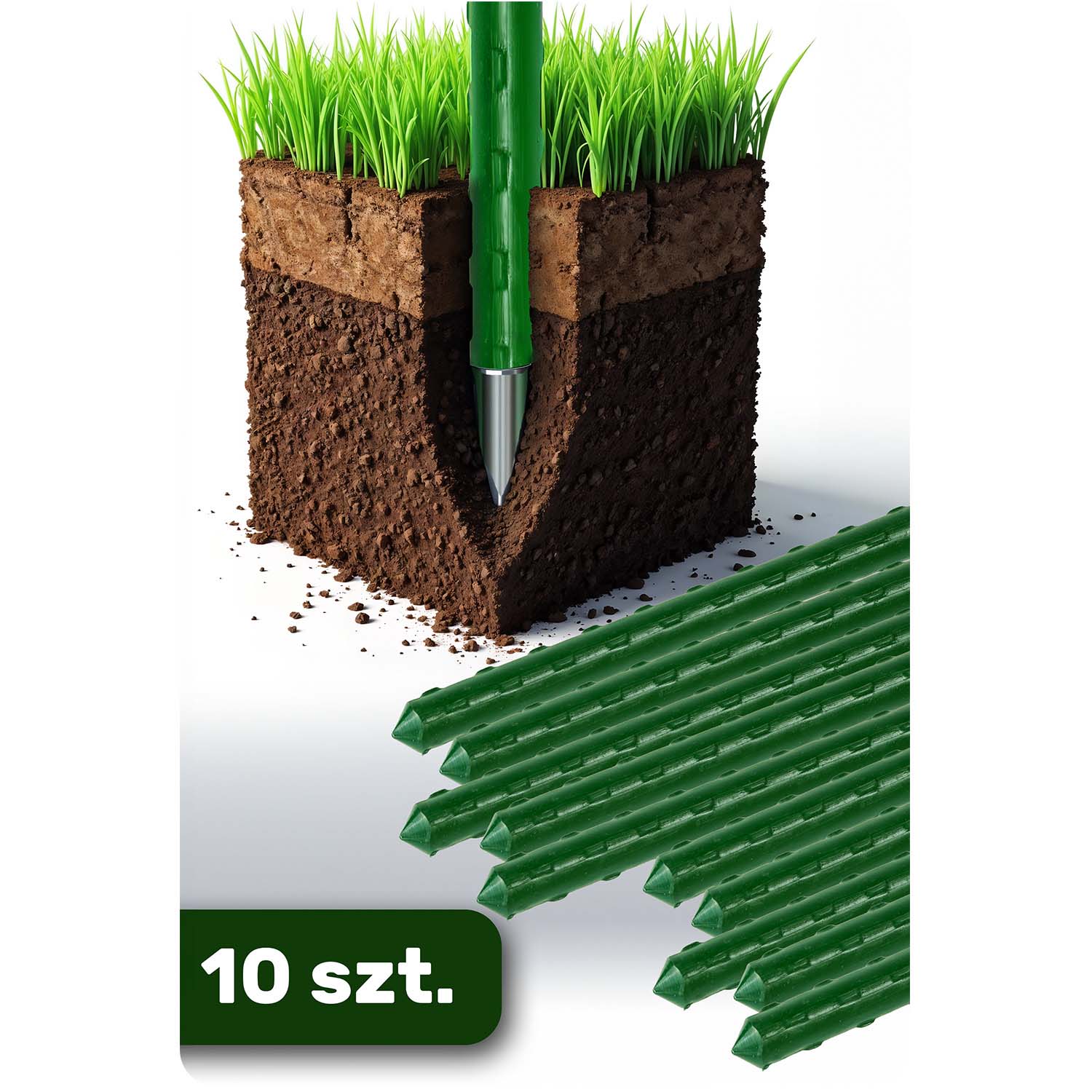 Augalų lazdelės 180 cm Plono PL-940 žalios 10szt