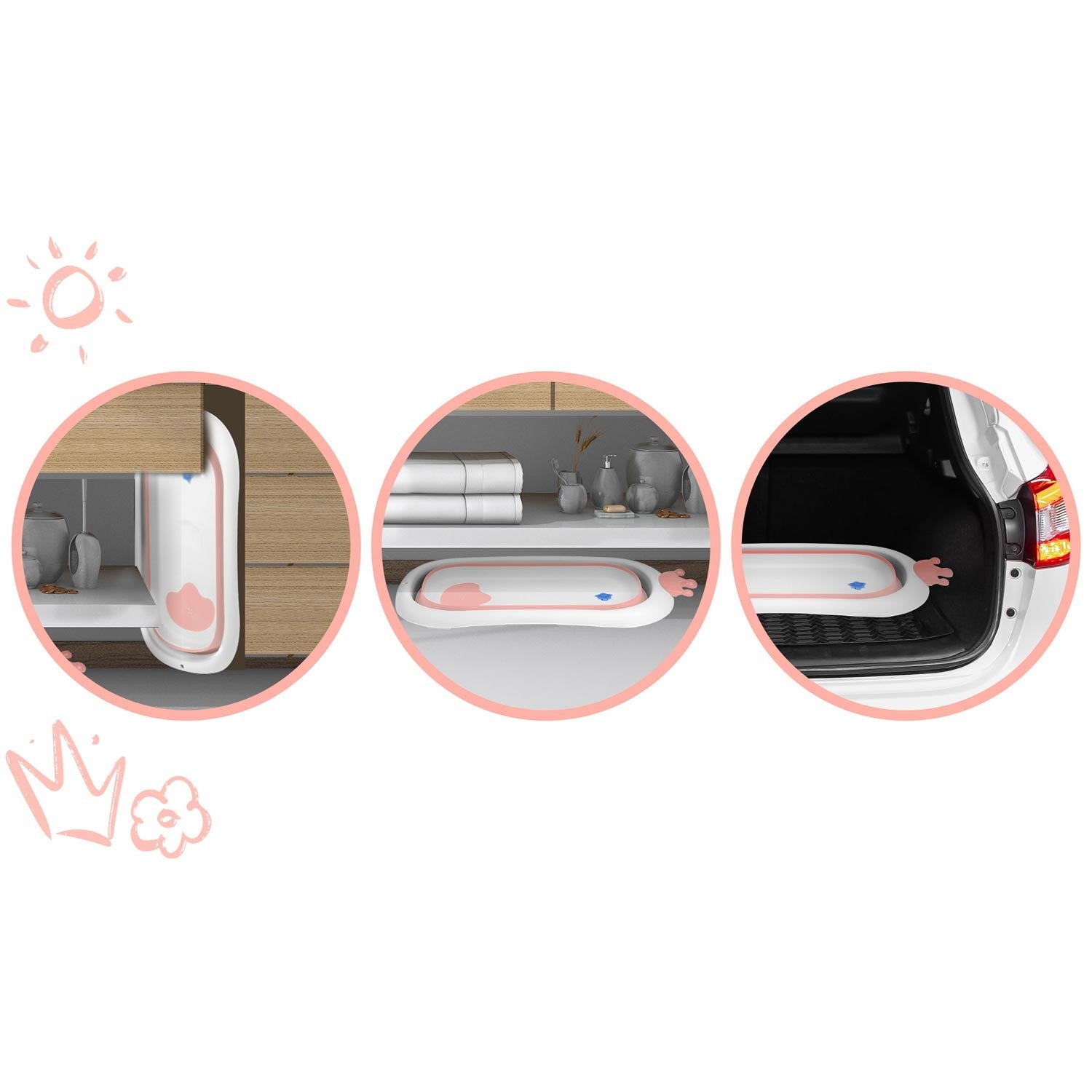 RK-280 balta-rožinė kūdikių guminė