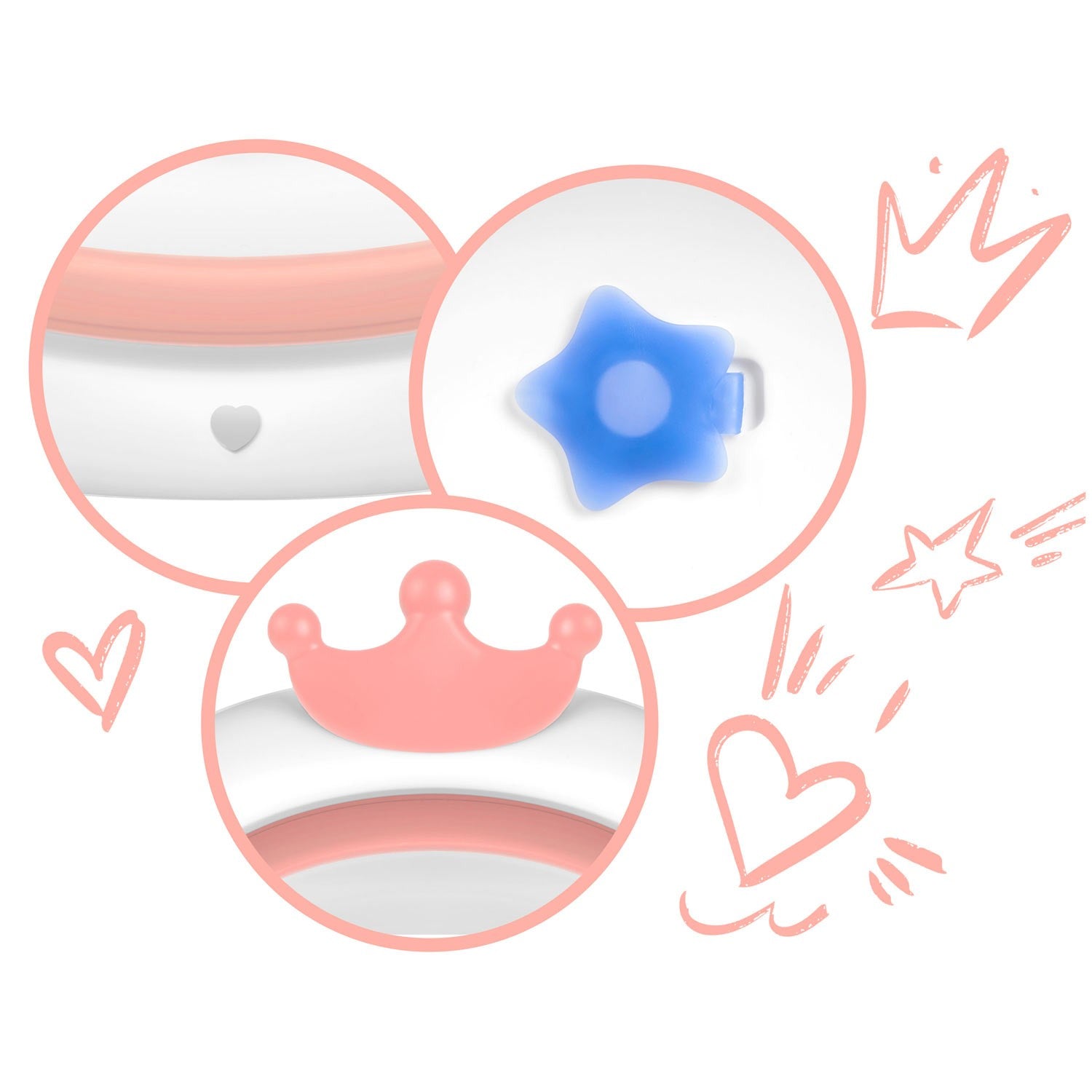 RK-280 balta-rožinė kūdikių guminė