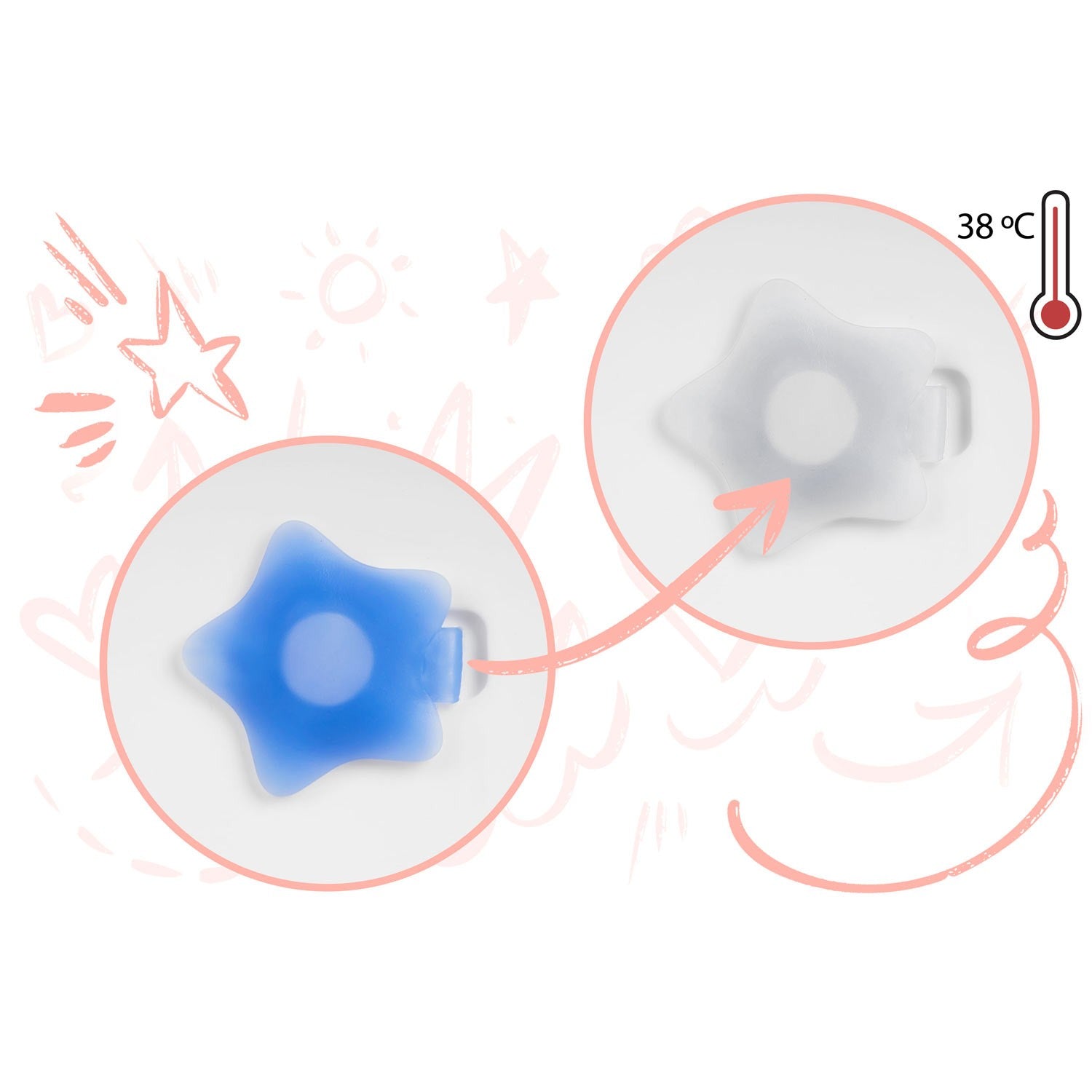 RK-280 balta-rožinė kūdikių guminė