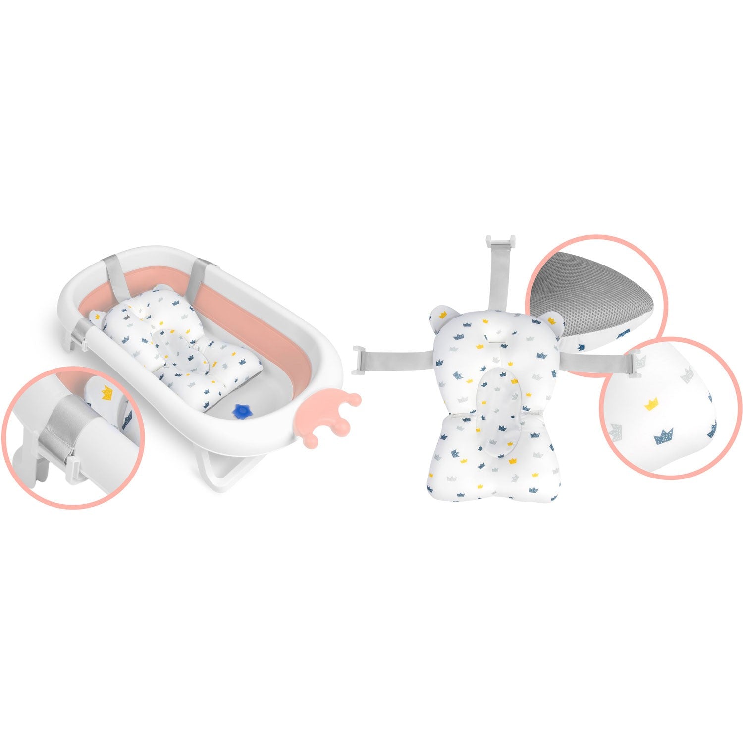 RK-280 balta-rožinė kūdikių guminė