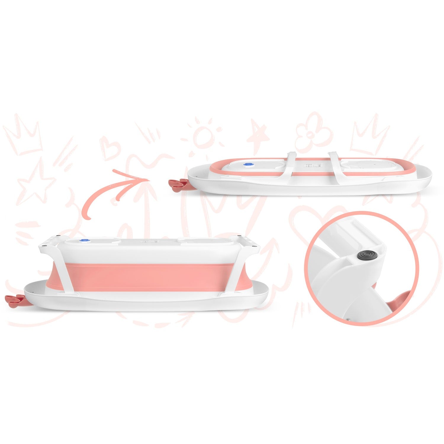 RK-280 balta-rožinė kūdikių guminė