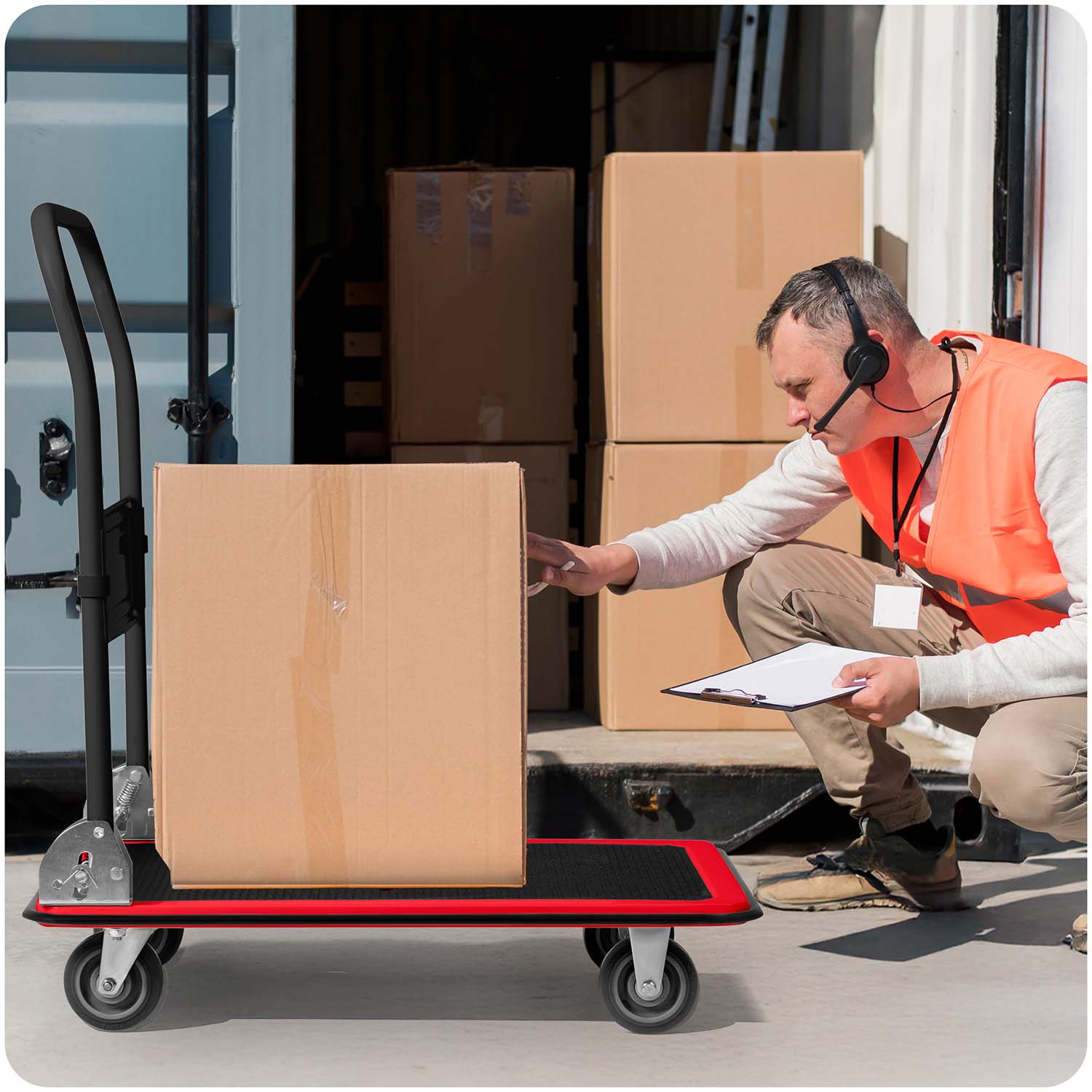 Juodai raudona HM-505 transporto platforma