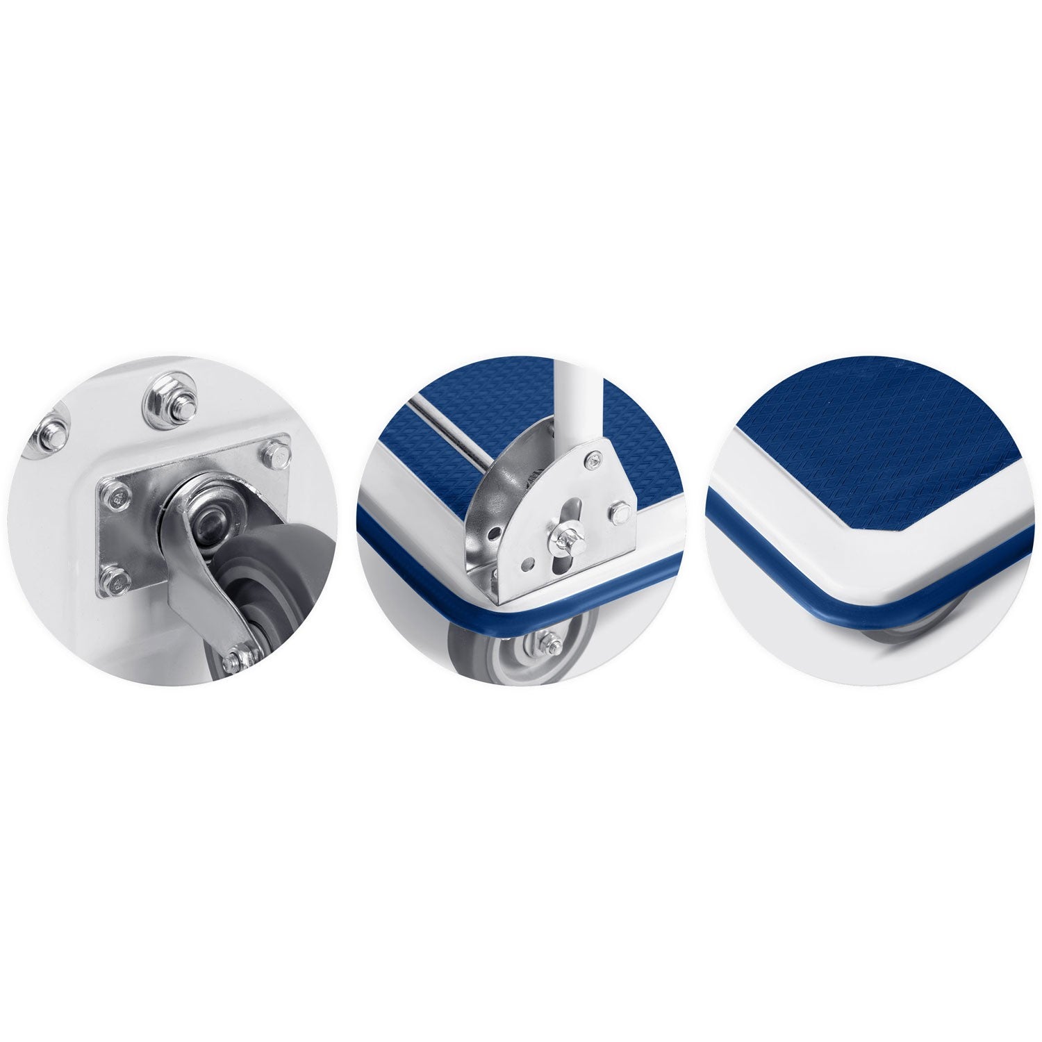 HM-506 mėlynos baltos rankinės vežimo vežimėlis