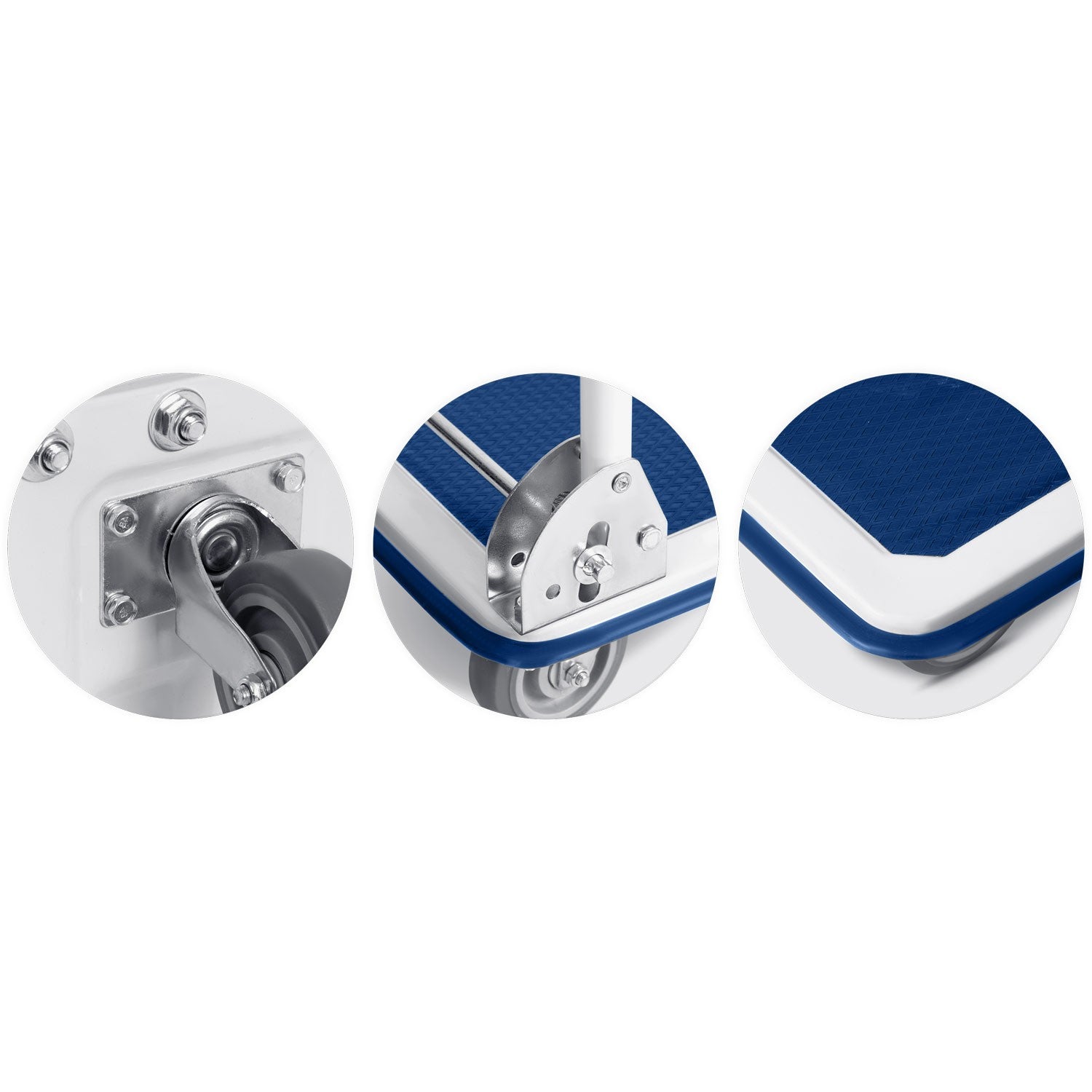 HM-505 mėlynos-balto spalvos rankinis vežimo vagonas