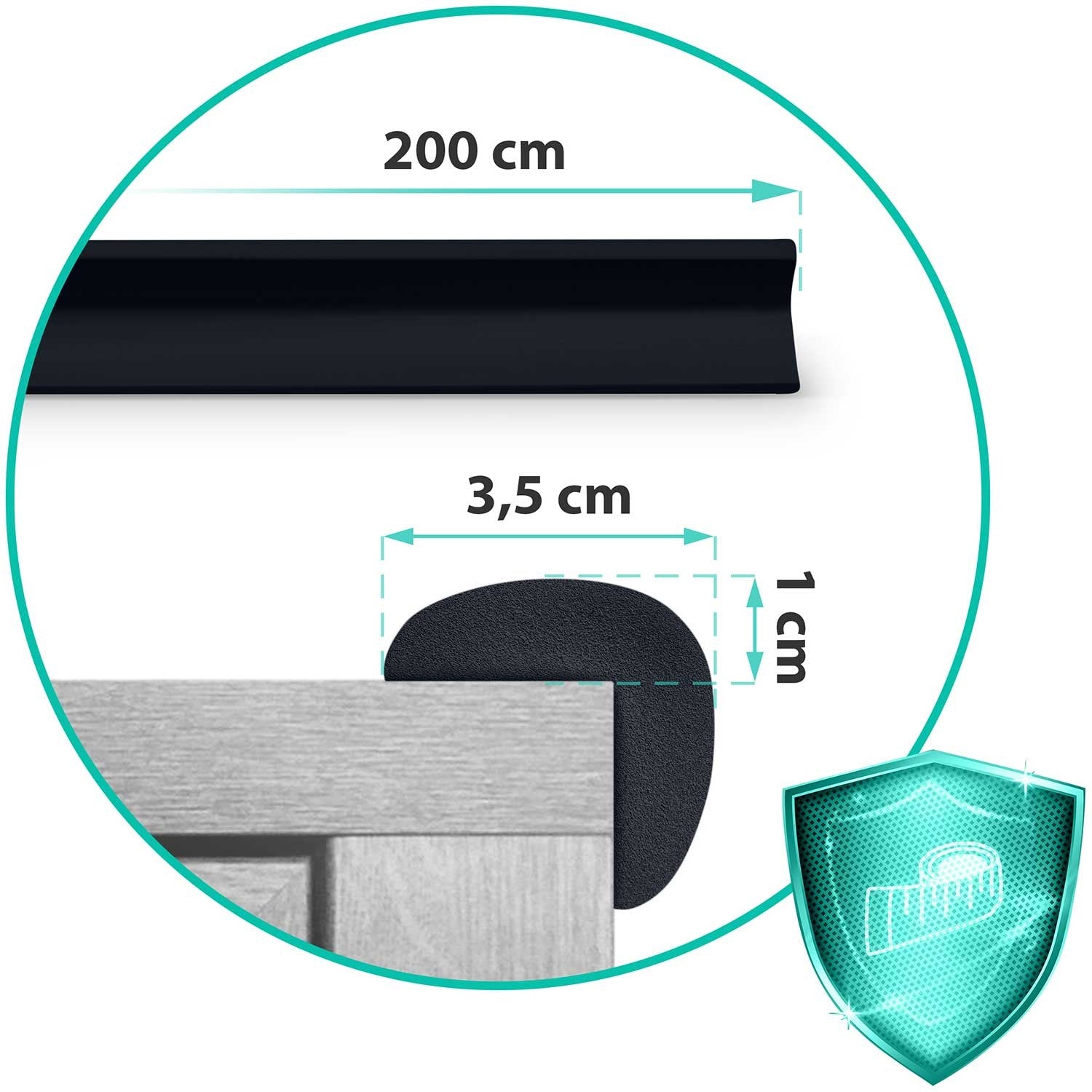 Ricokids apsauginė putų juosta 798701 juoda 2 m