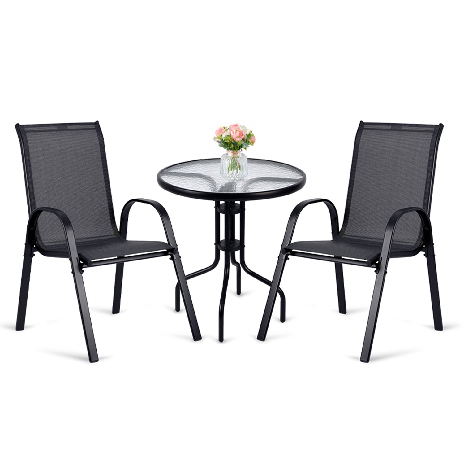 Sofotel SO-981 apvalios sodo stalo ir 2 sodo kėdžių rinkinys