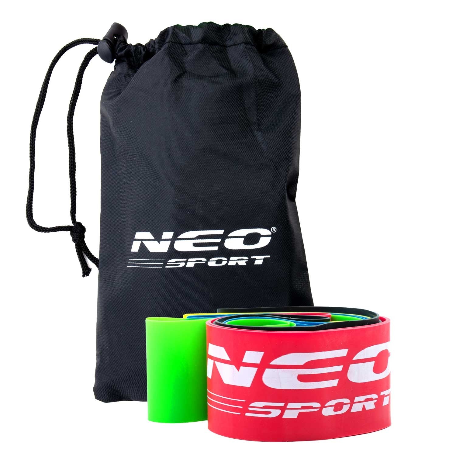 NS-959 Neo-Sport treniruočių rezistencinių juostų rinkinys, 5 vienetų
