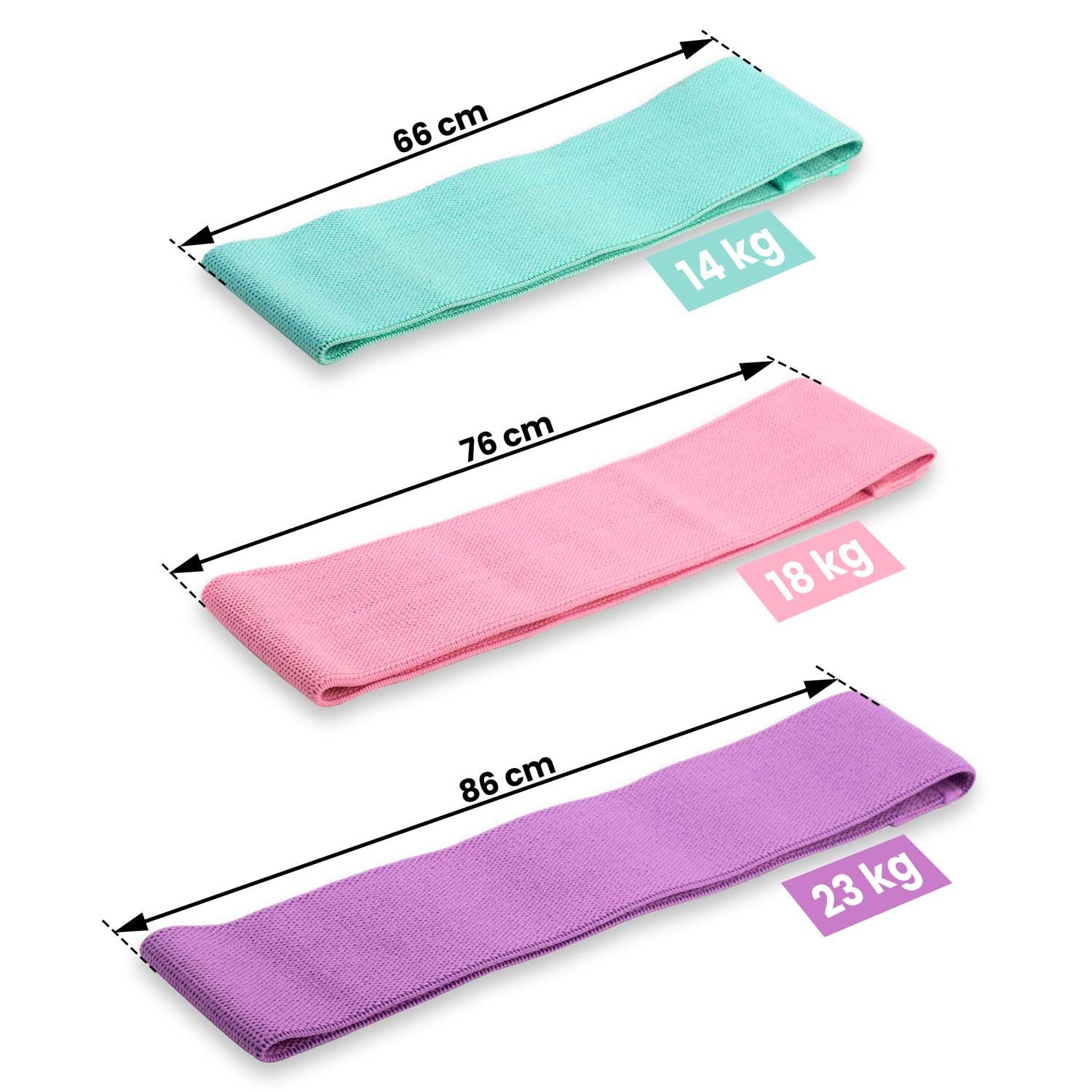 NS-961 Neo-Sport treniruočių rezistencinių juostų rinkinys, 3 vienetai