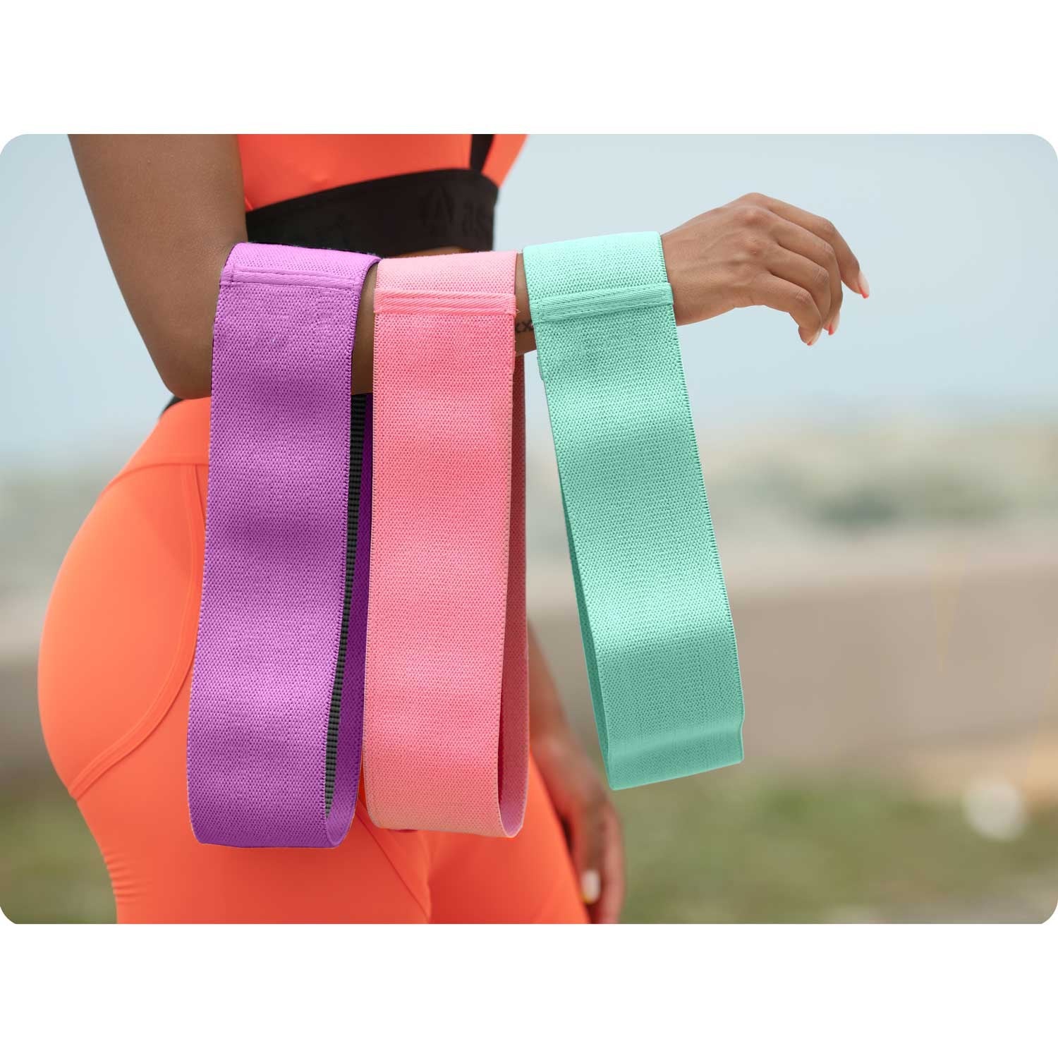 NS-961 Neo-Sport treniruočių rezistencinių juostų rinkinys, 3 vienetai