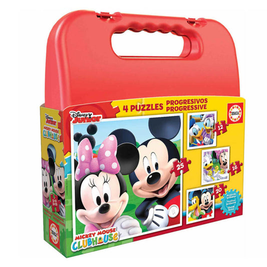 4 galvosūkių rinkinys Disney Mickey Mouse Progressive Educa 4 Dalys 40 Dalys (12-16-20-25 pcs)