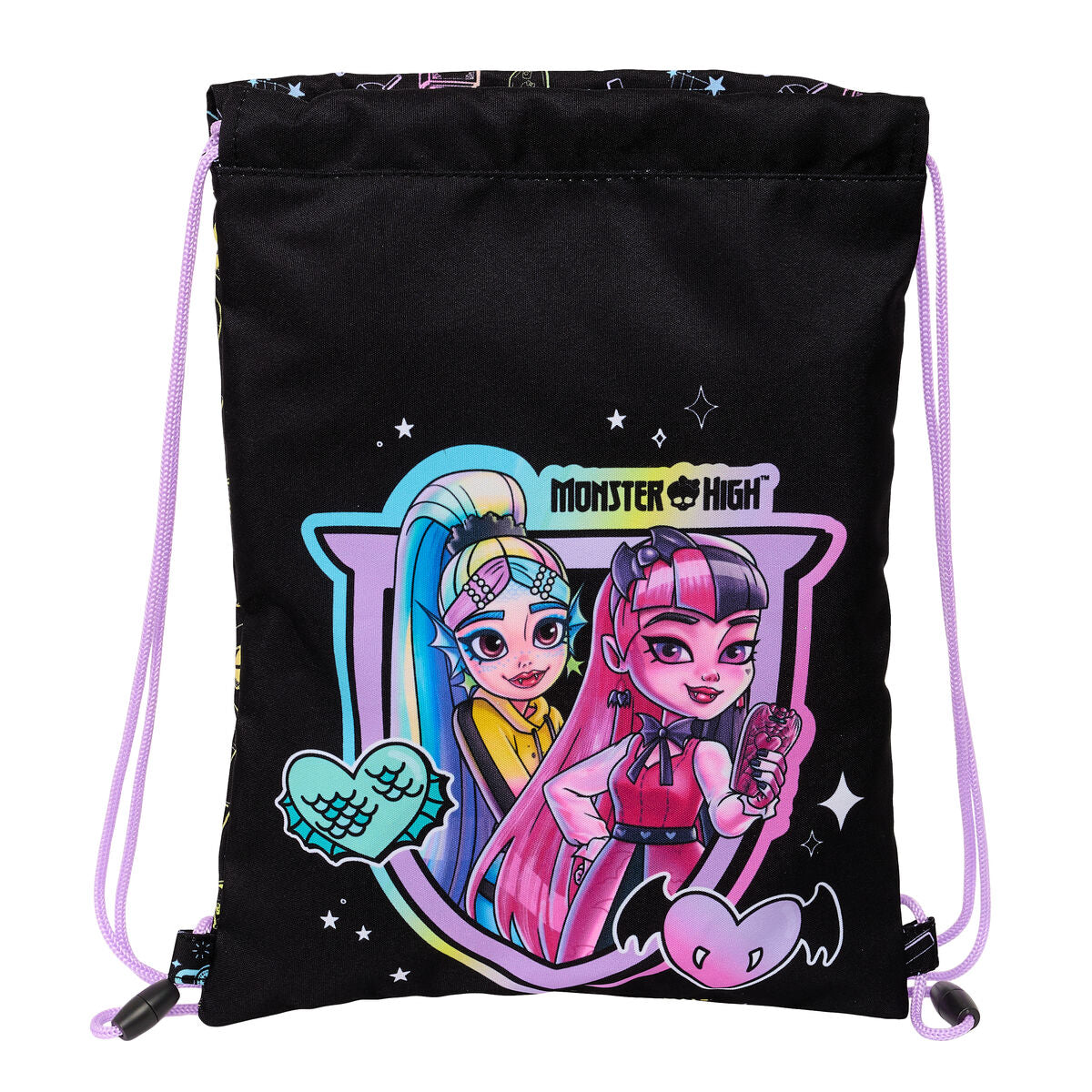 Kuprinė su virvutėmis Monster High Juoda 26 x 34 x 1 cm