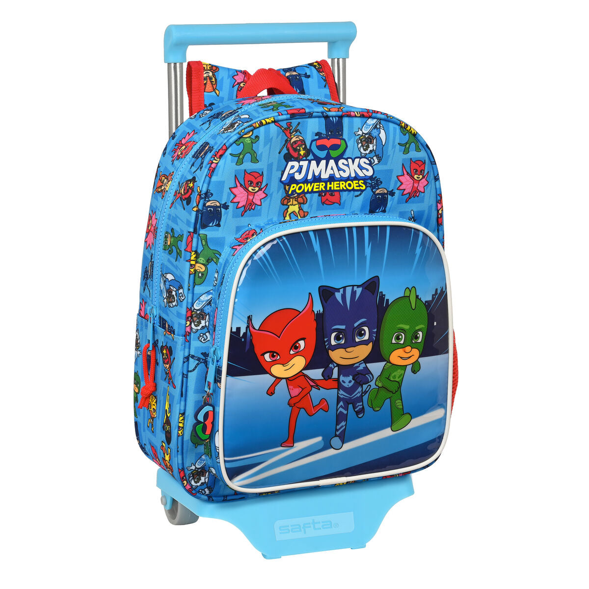 Mokyklinė kuprinė su ratukais PJ Masks 26 x 34 x 11 cm Mėlyna