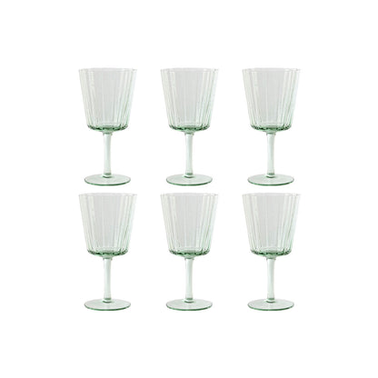 Stiklinių rinkinys Home ESPRIT Žalia Stiklas 285 ml 8,4 x 8,4 x 16,4 cm (6 vnt.)