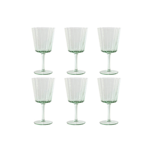 Stiklinių rinkinys Home ESPRIT Žalia Stiklas 285 ml 8,4 x 8,4 x 16,4 cm (6 vnt.)