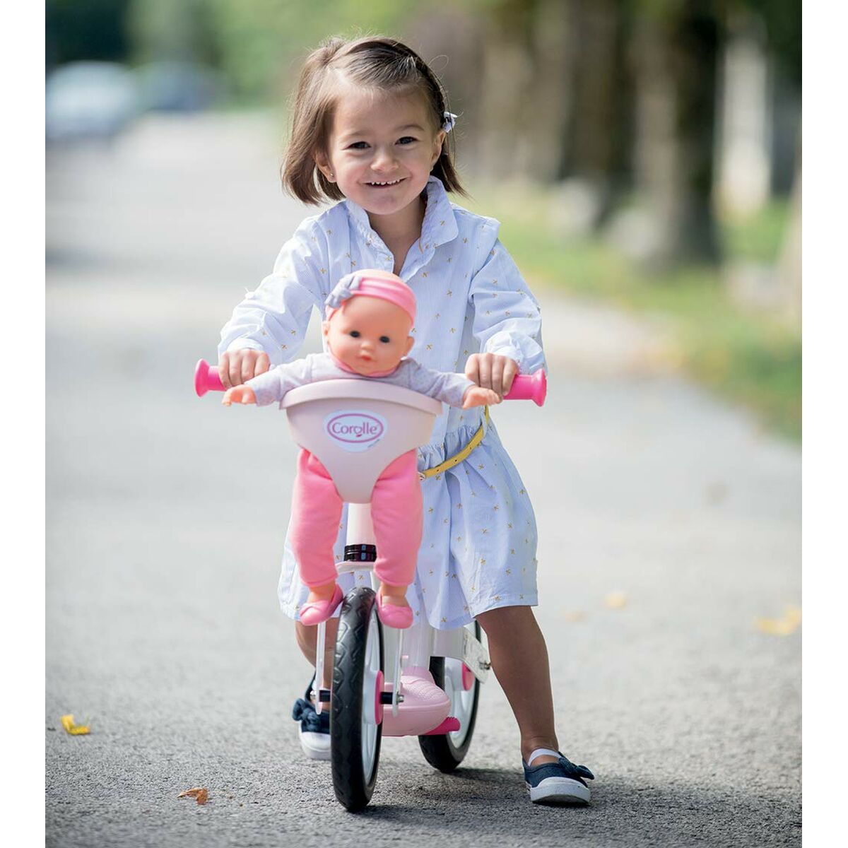 Vaikiškas dviratis Smoby Scooter Carrier + Baby Carrier Be pedalų