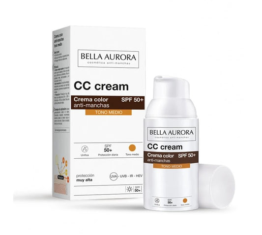 Bella Aurora Anti-Dark Spots SPF50+ Medium CC veido kremas 30 ml