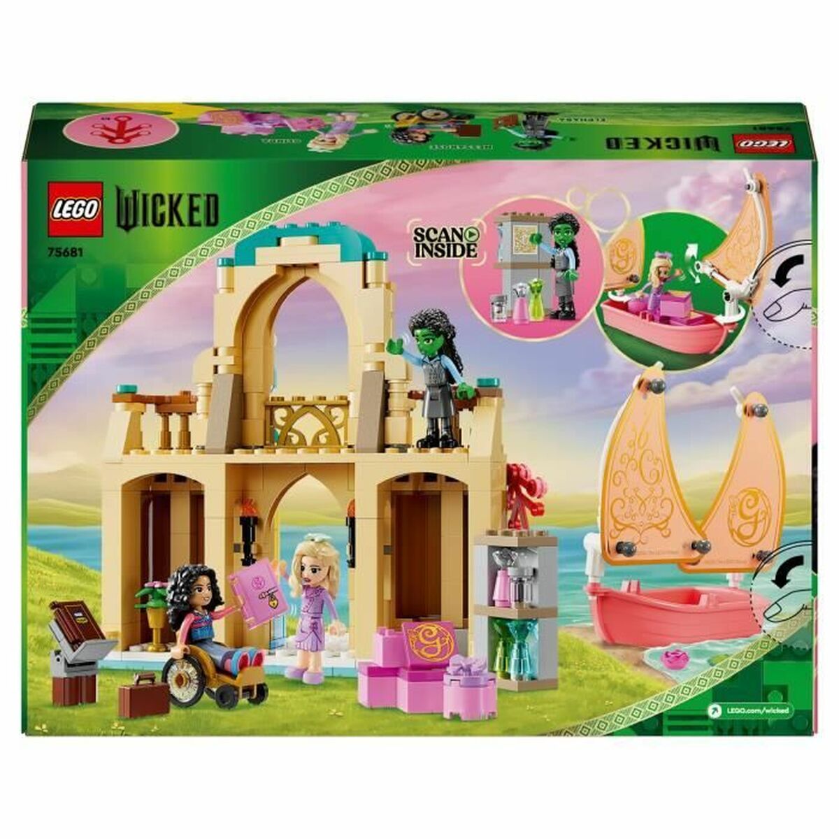 Statybos rinkinys Lego Wicked 75681 Glinda Elphaba and Nessarose at Shiz University 304 Dalys