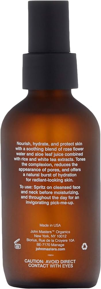 John Masters Organics Rose & Aloe Hydrating Toning Mist kūno tonikas 125 ml