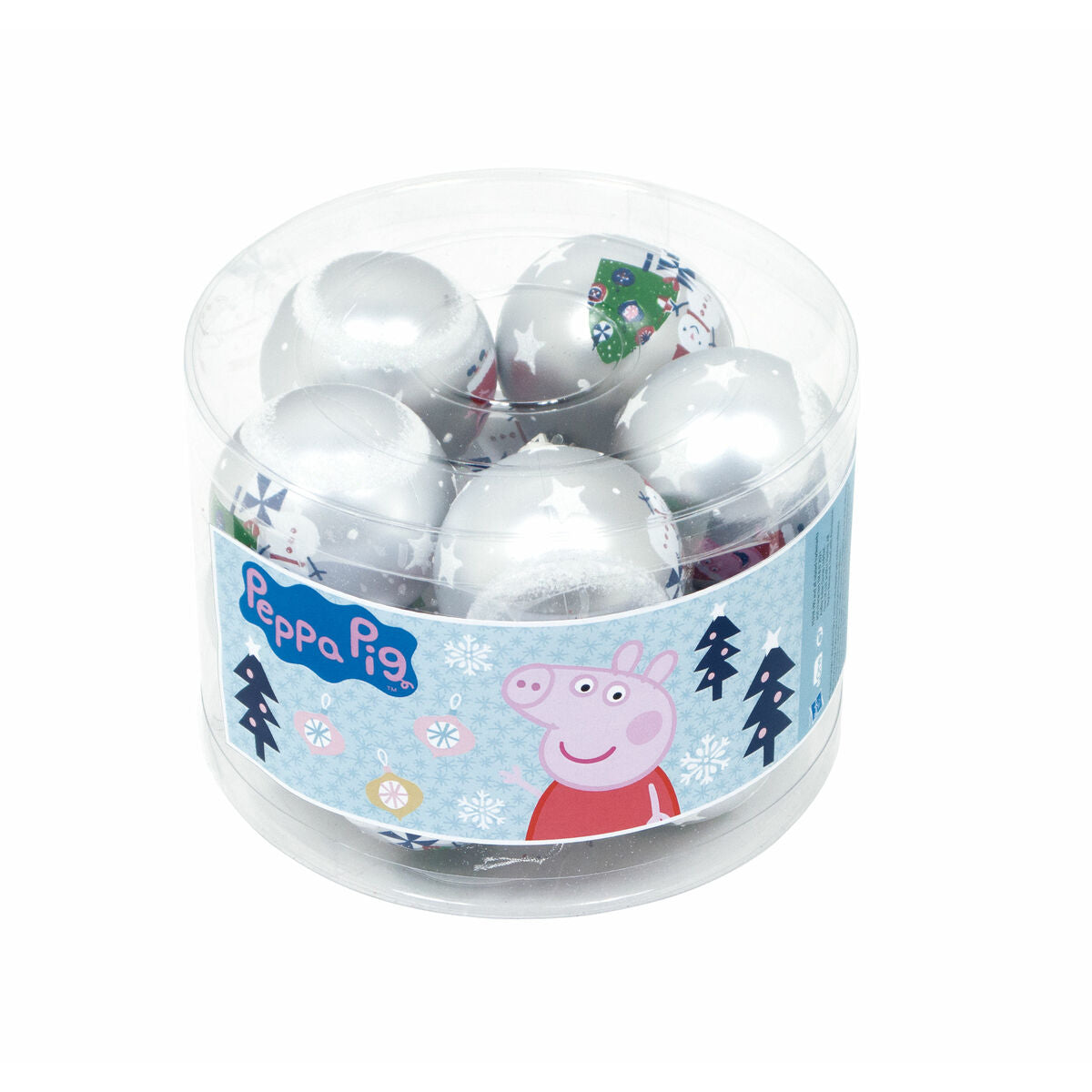 Eglutės rutuliukas Peppa Pig Cosy corner Sidabras 10 vnt. Plastmasinis (Ø 6 cm)