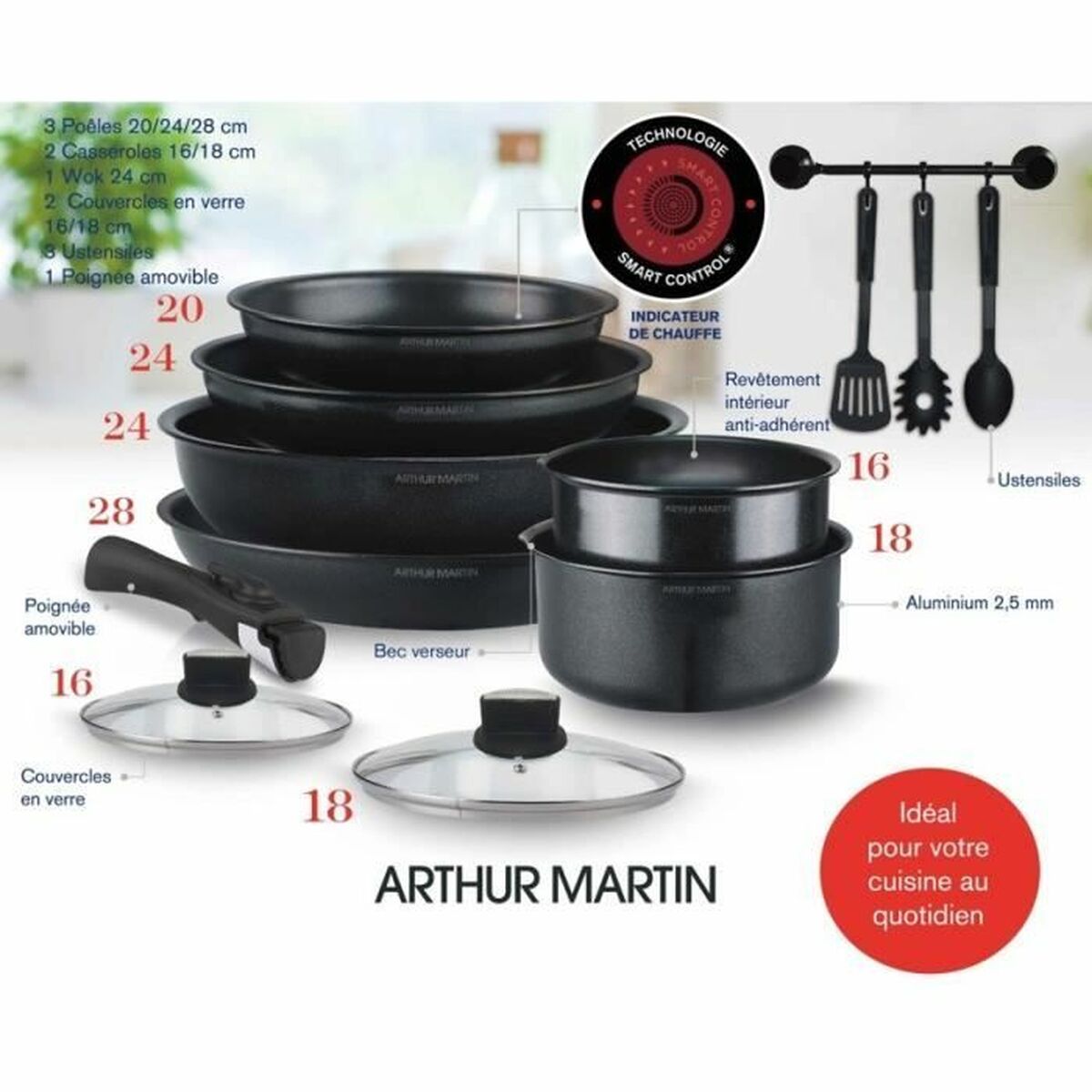 Elementai virtuvei Arthur Martin AM268B 12 Dalys