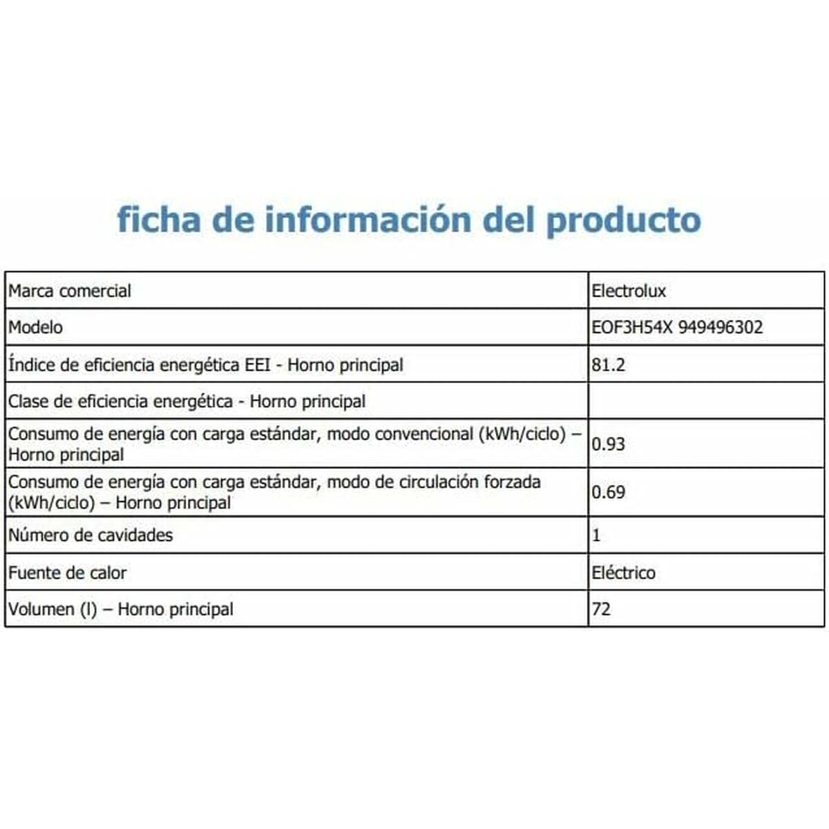 Orkaitė Electrolux EOF3H54X 2700 W 72 L